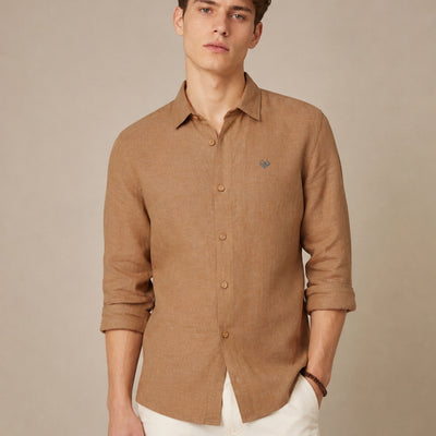 Light Brown Pure Linen 60 LEA Shirt