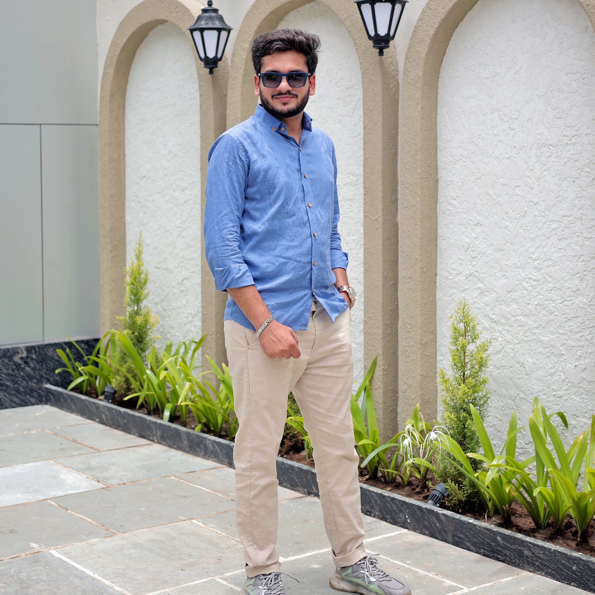 regular fit linen shirt