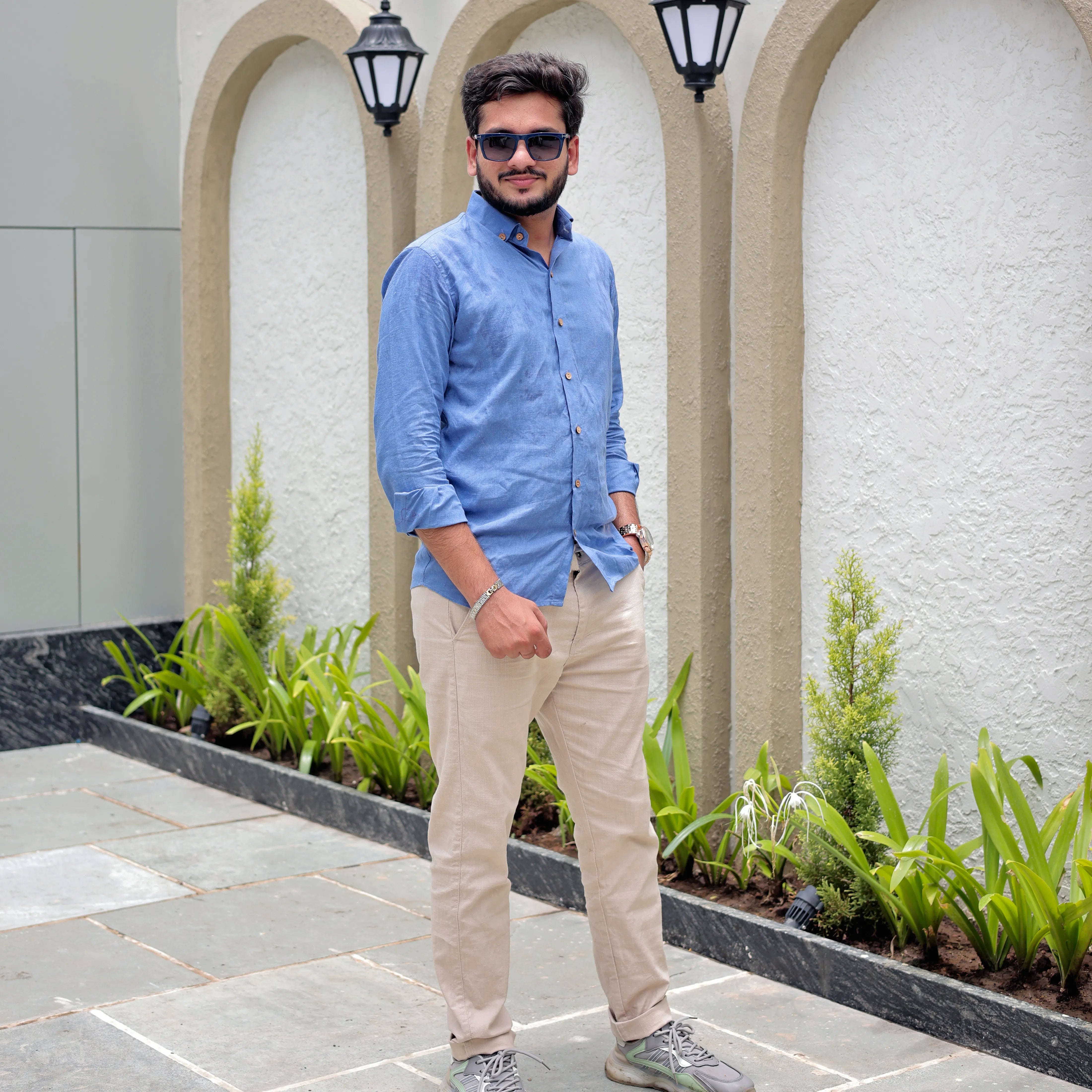 regular fit linen shirt