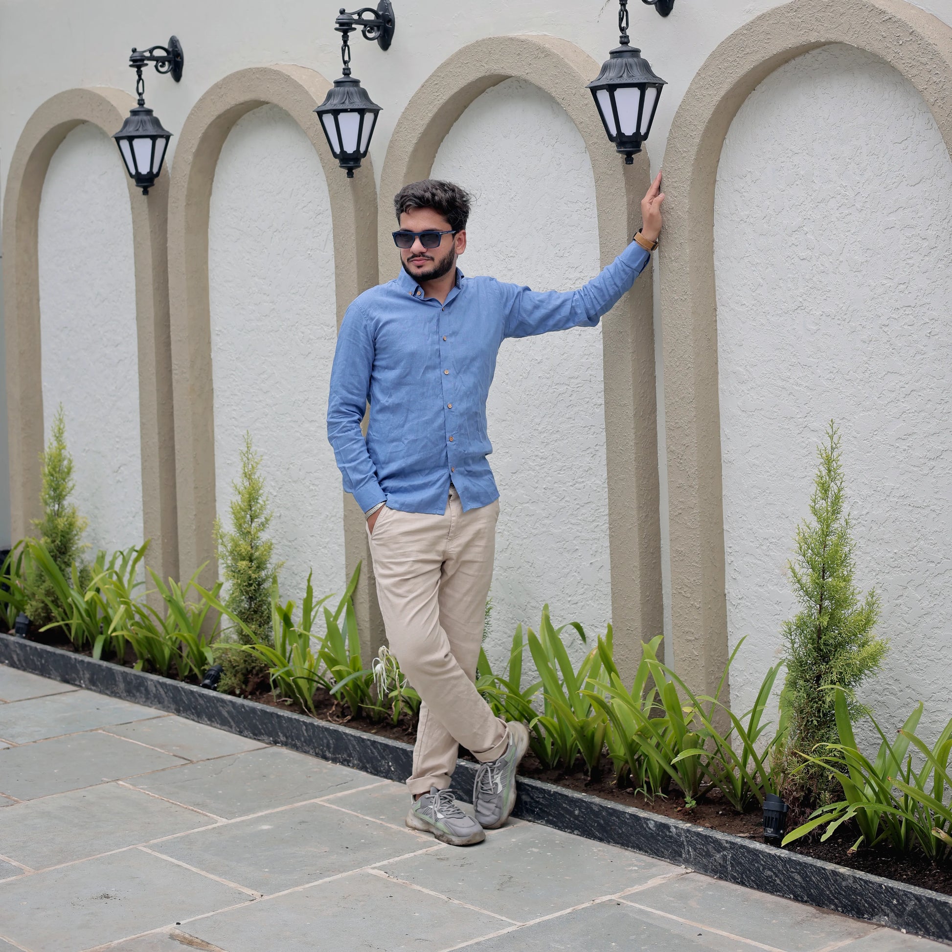 office wear cotton linen shirt