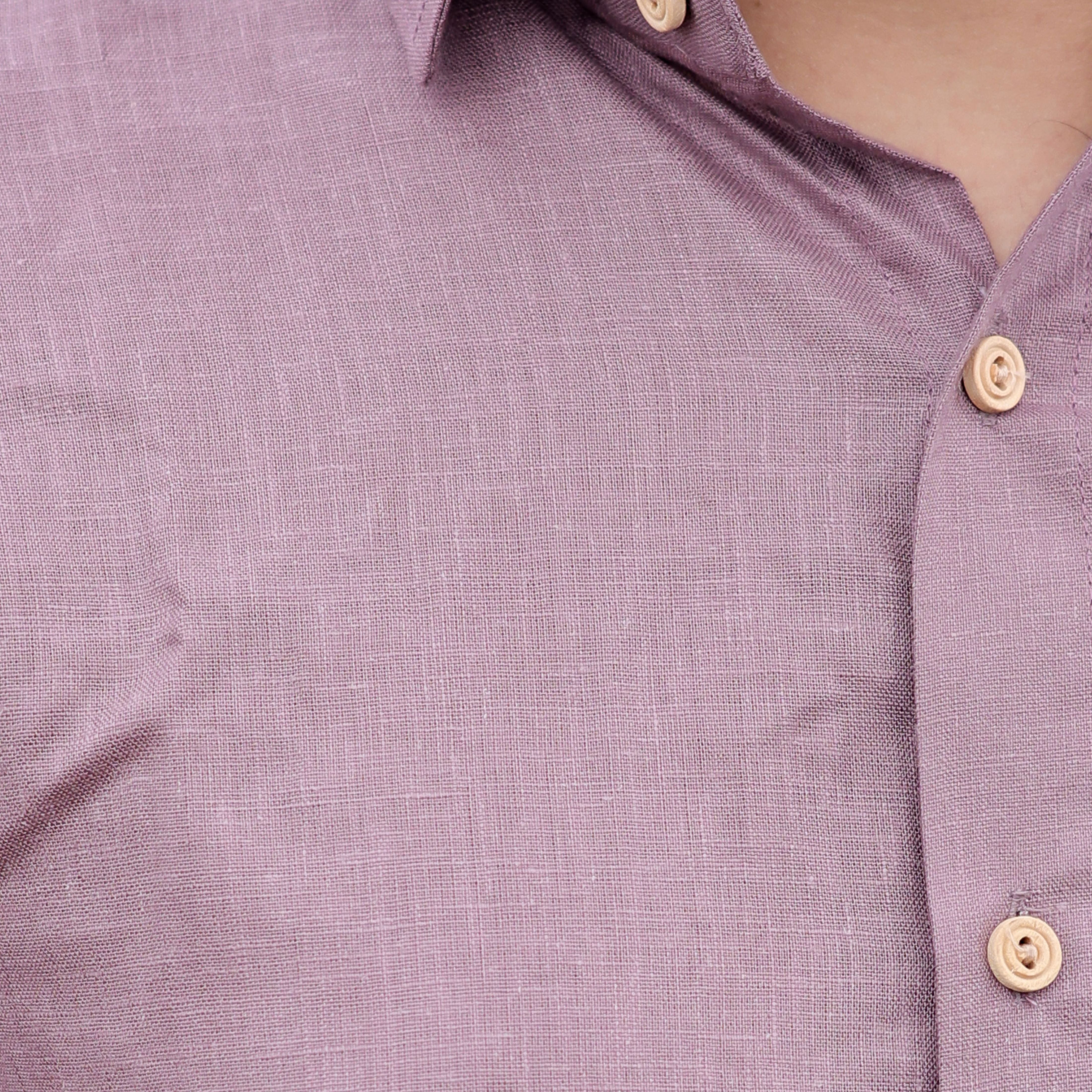 Elegant Comfort Muted Purple Pure Linen Shirt for Men's