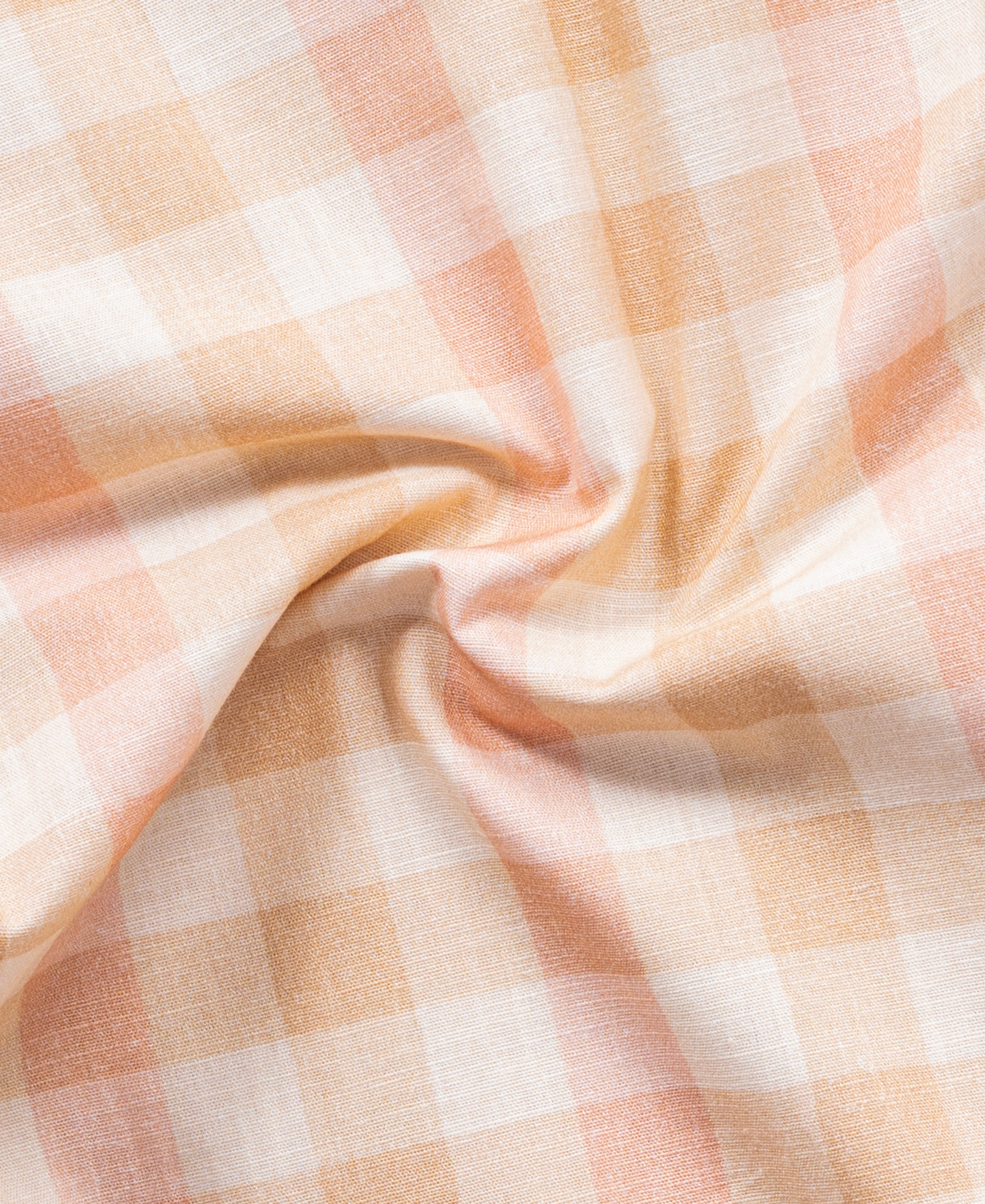 Premium Cotton Linen Peach Checked Shirt for Men