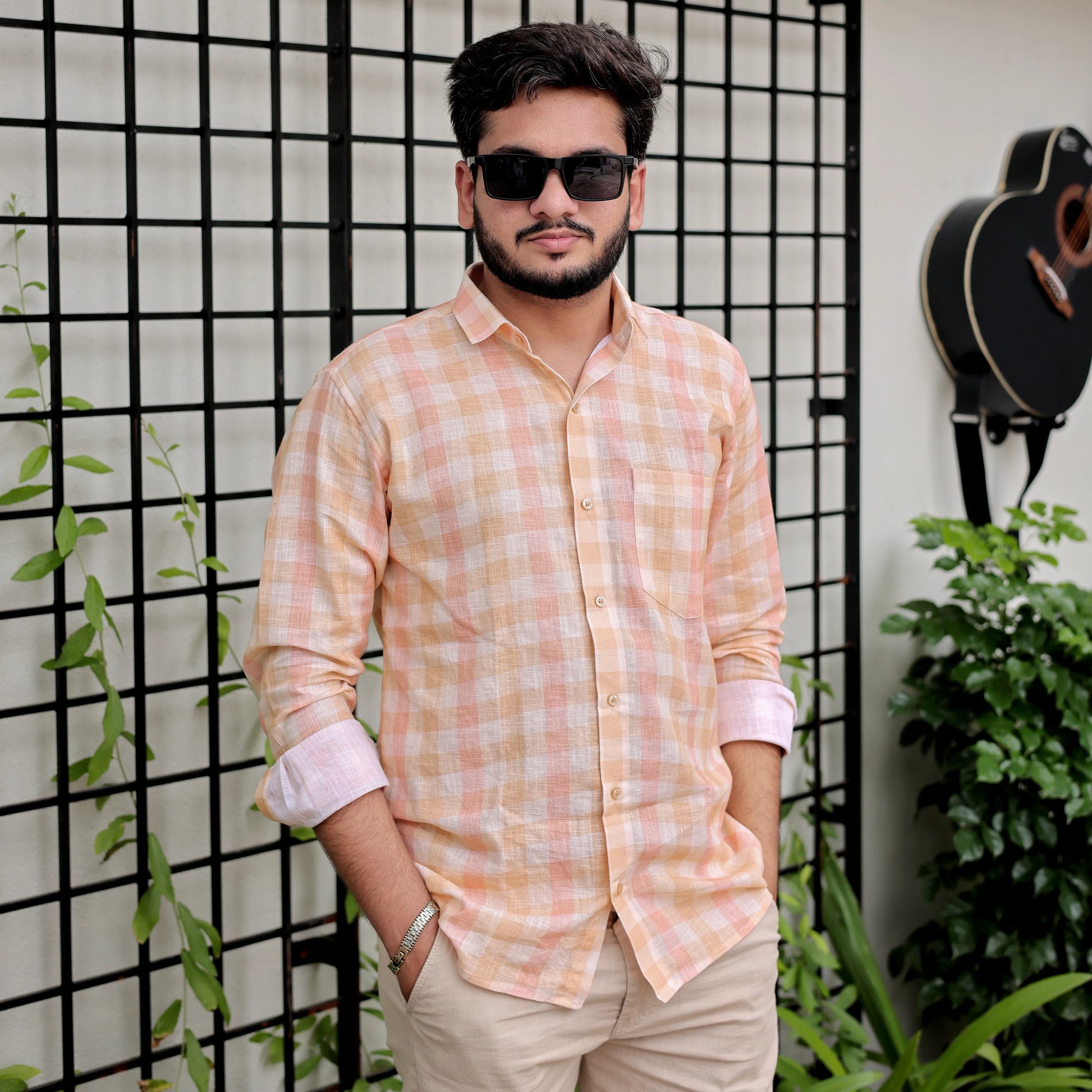 checks linen shirt
