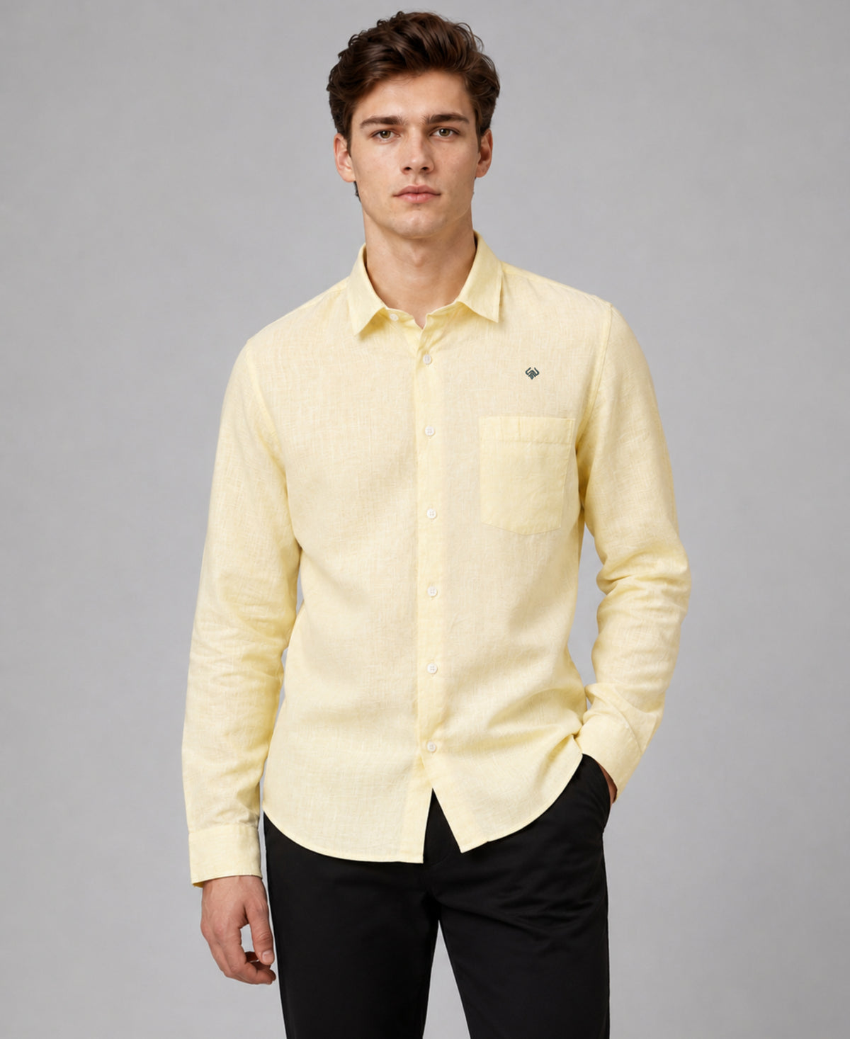 Light Yellow Pure Linen Shirt