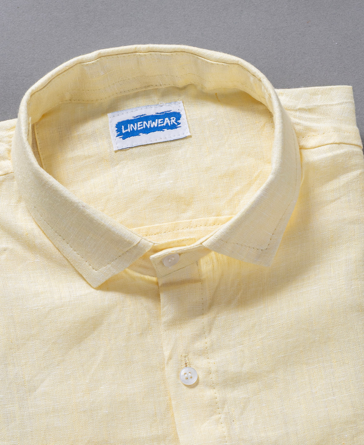 Light Yellow Solid Pure Linen 60 LEA Shirt