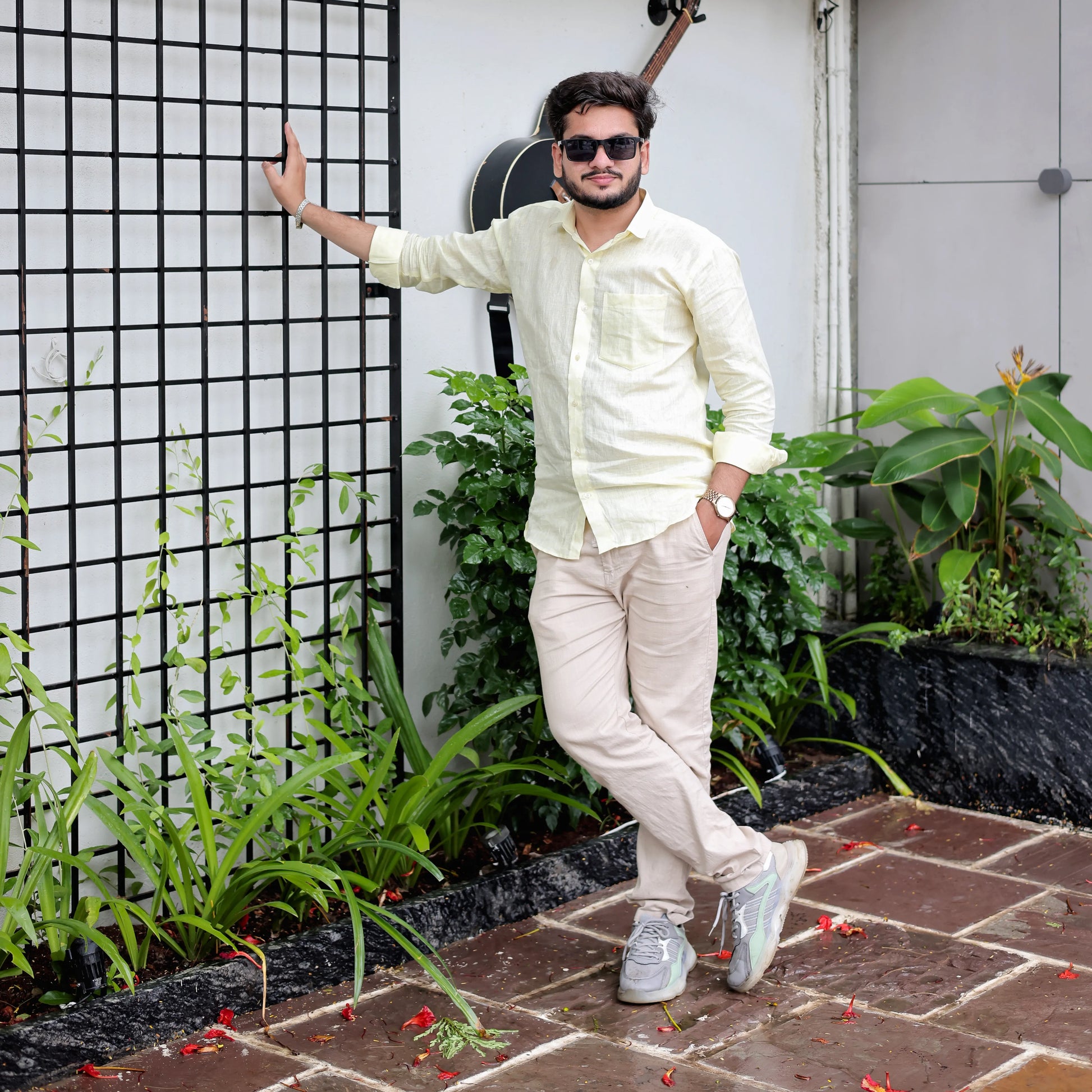 regular fit linen shirt