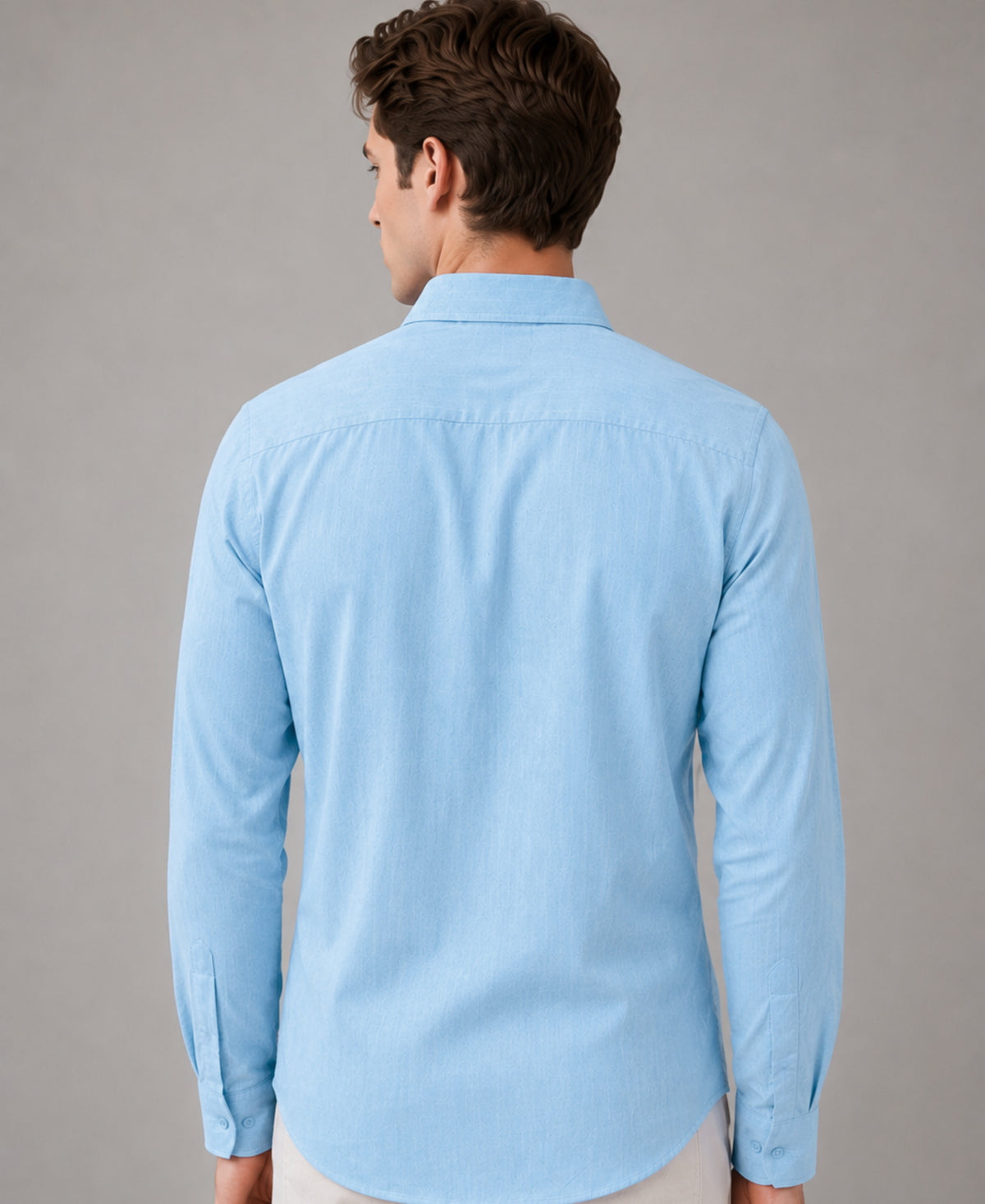 Light Blue Button Down Cotton Linen Shirt