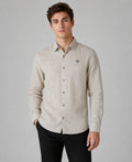Light Beige Textured Pure Linen 60 LEA Shirt