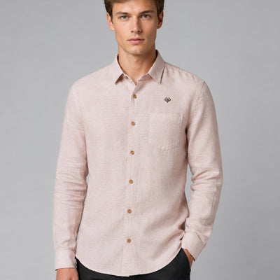 Light Peach Pink Pure Linen 60 LEA Shirt