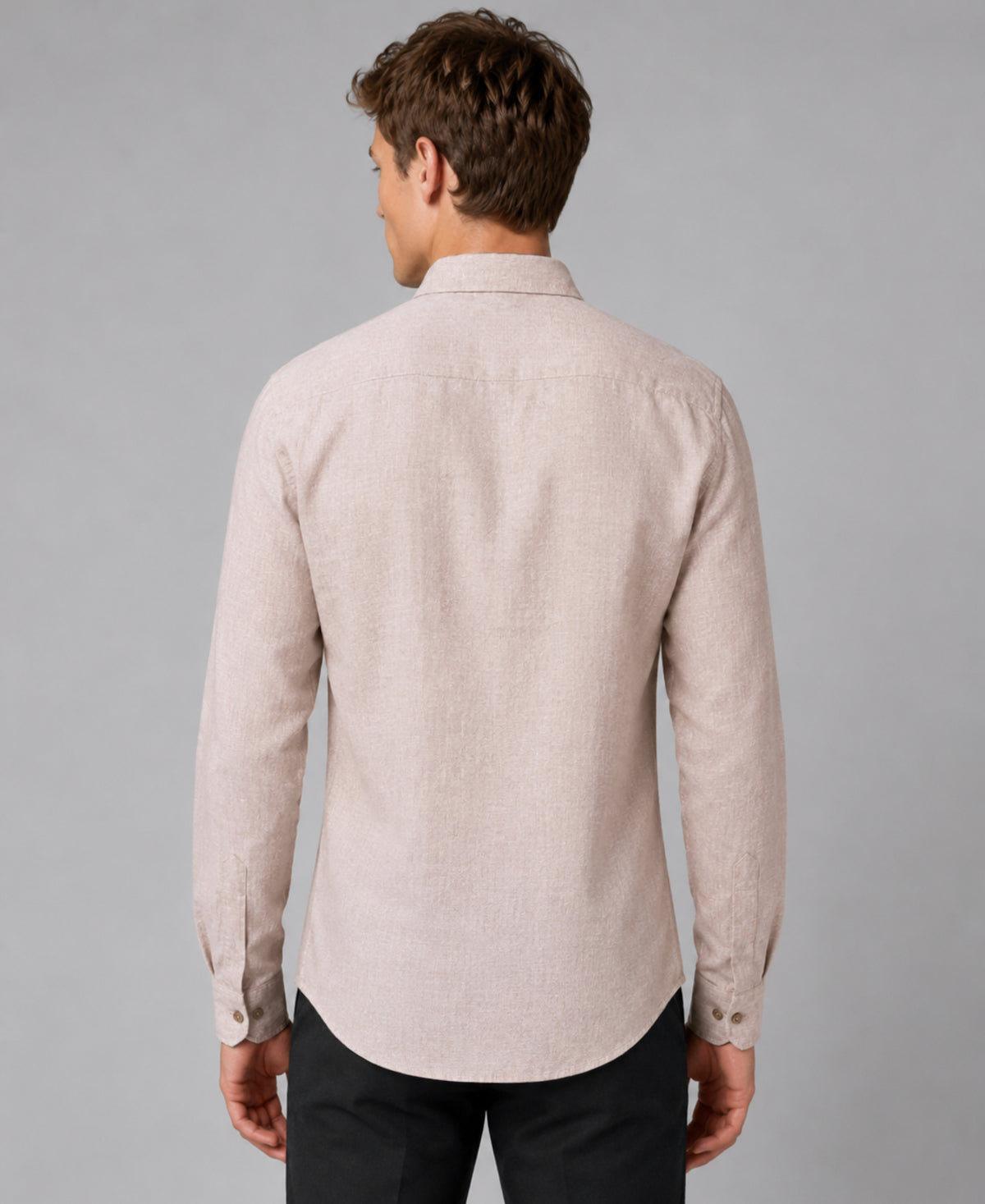 Light Peach Pink Pure Linen 60 LEA Shirt