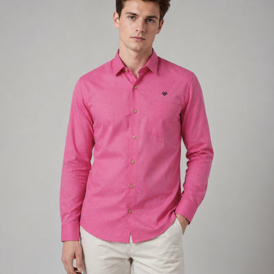 Everyday Wear Rose Flame Pure Linen Airy Soft Shirt