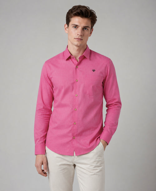 Everyday Wear Rose Flame Pure Linen Airy Soft Shirt