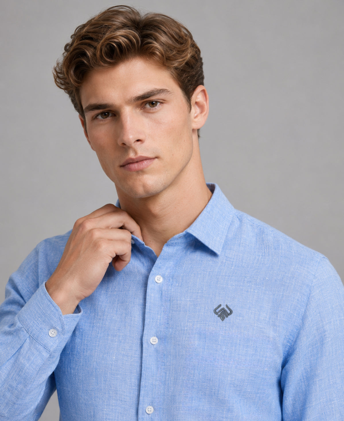 Blue Horizon Regular Fit Pure Linen 60 LEA Shirt