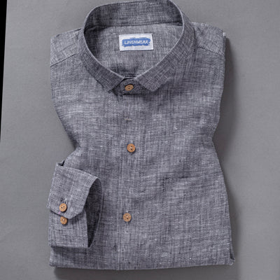 Everyday Wear Soft Pure Linen Charcoal Grey Shirt