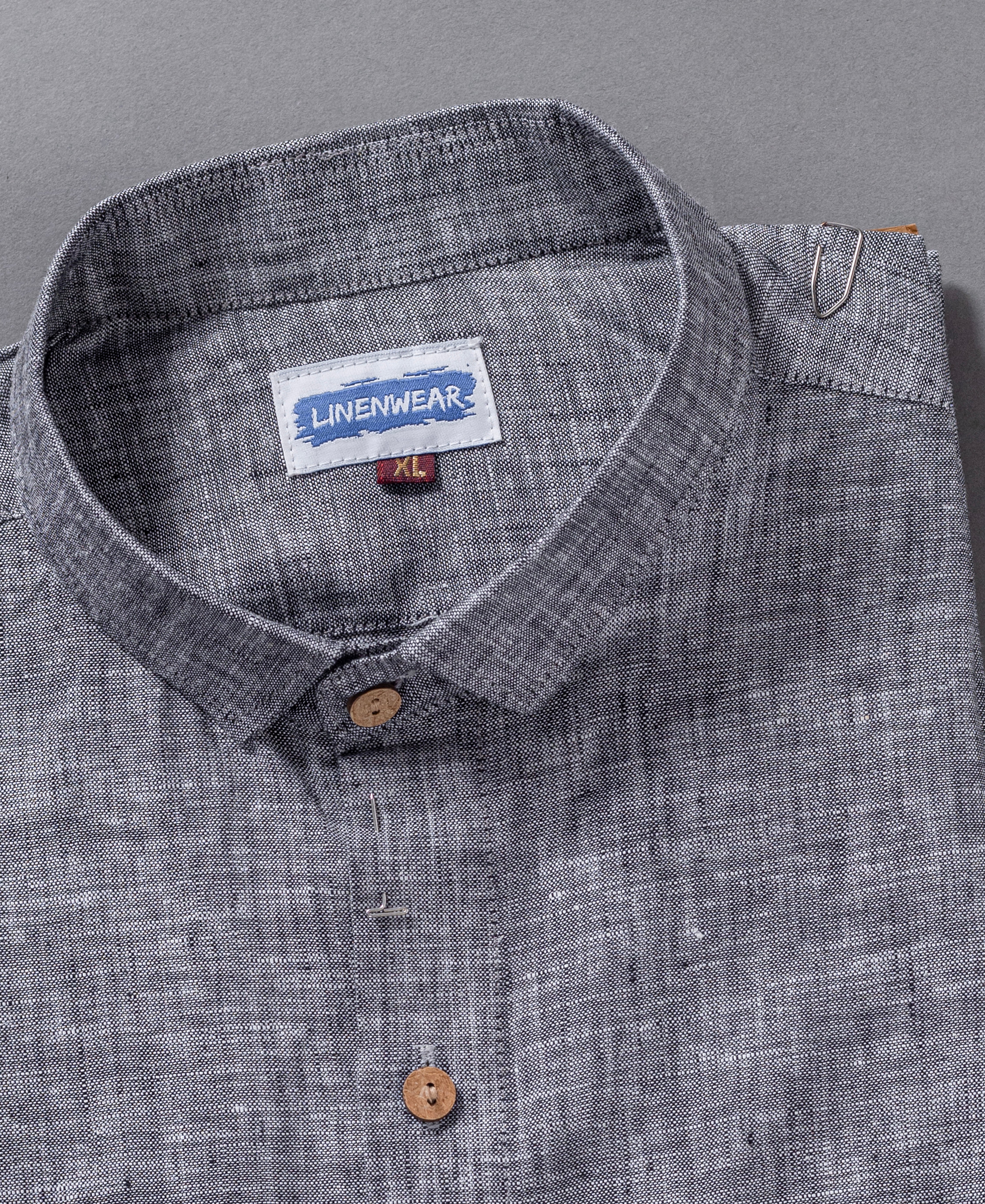 Everyday Wear Soft Pure Linen Charcoal Grey Shirt