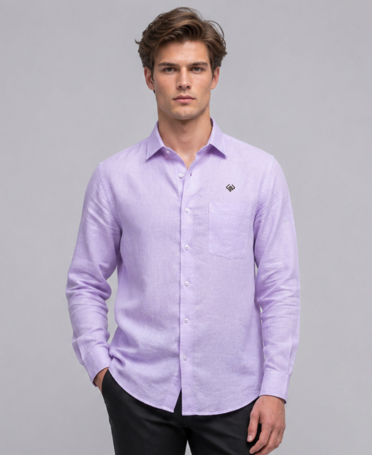 Light Lavender Pure Linen 60 LEA Shirt