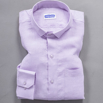 Pure Linen Shirt For Men Soft Fabric With Front Pocket