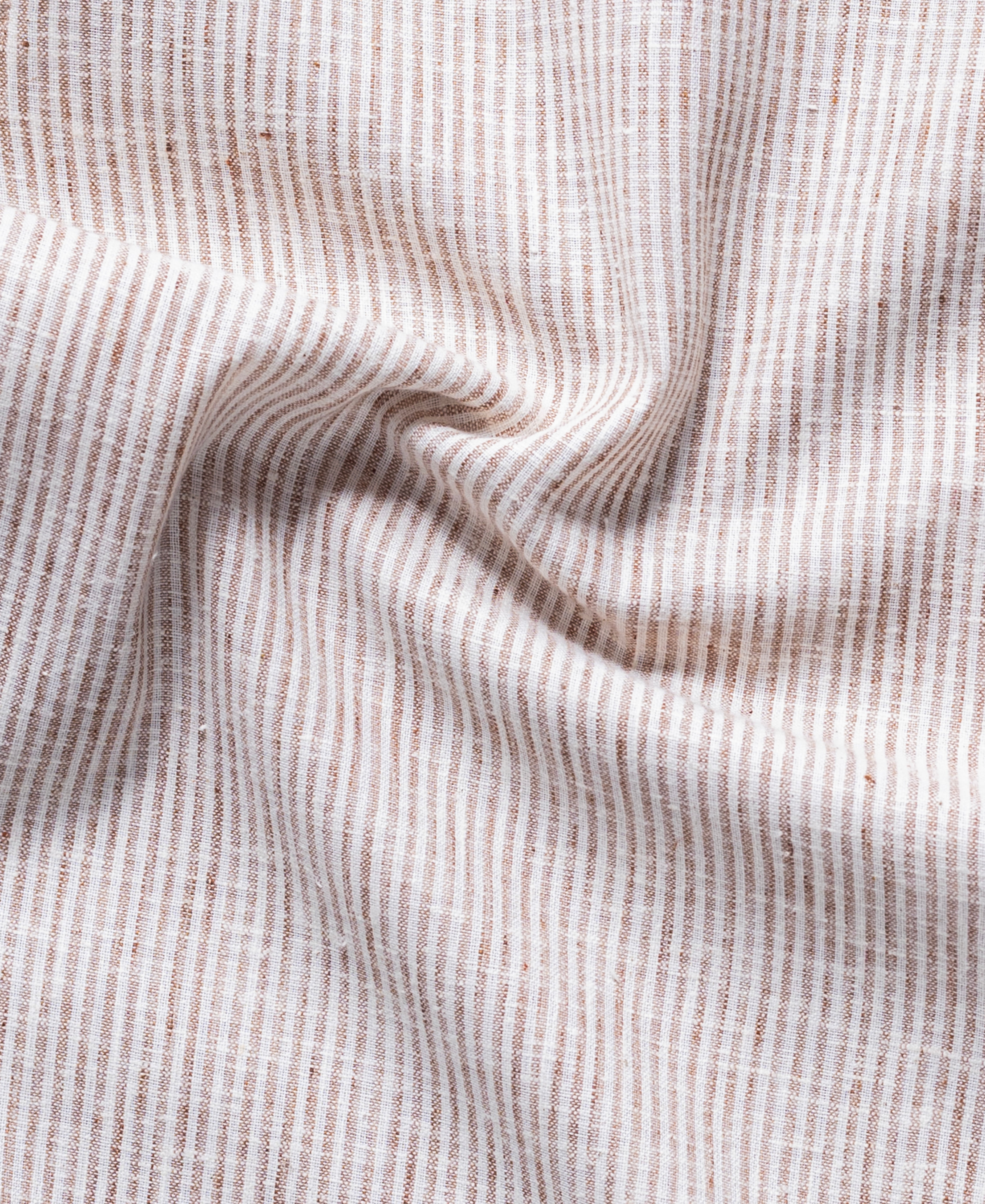 Brown And White Striped Cotton Shirt for Men