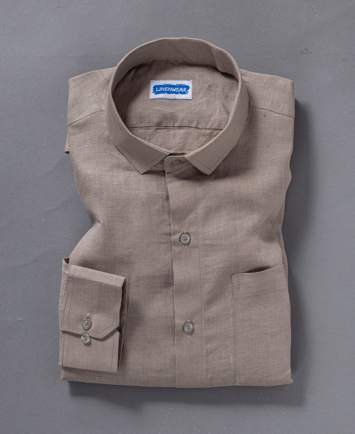 Brown Pure Linen 60 LEA Shirt