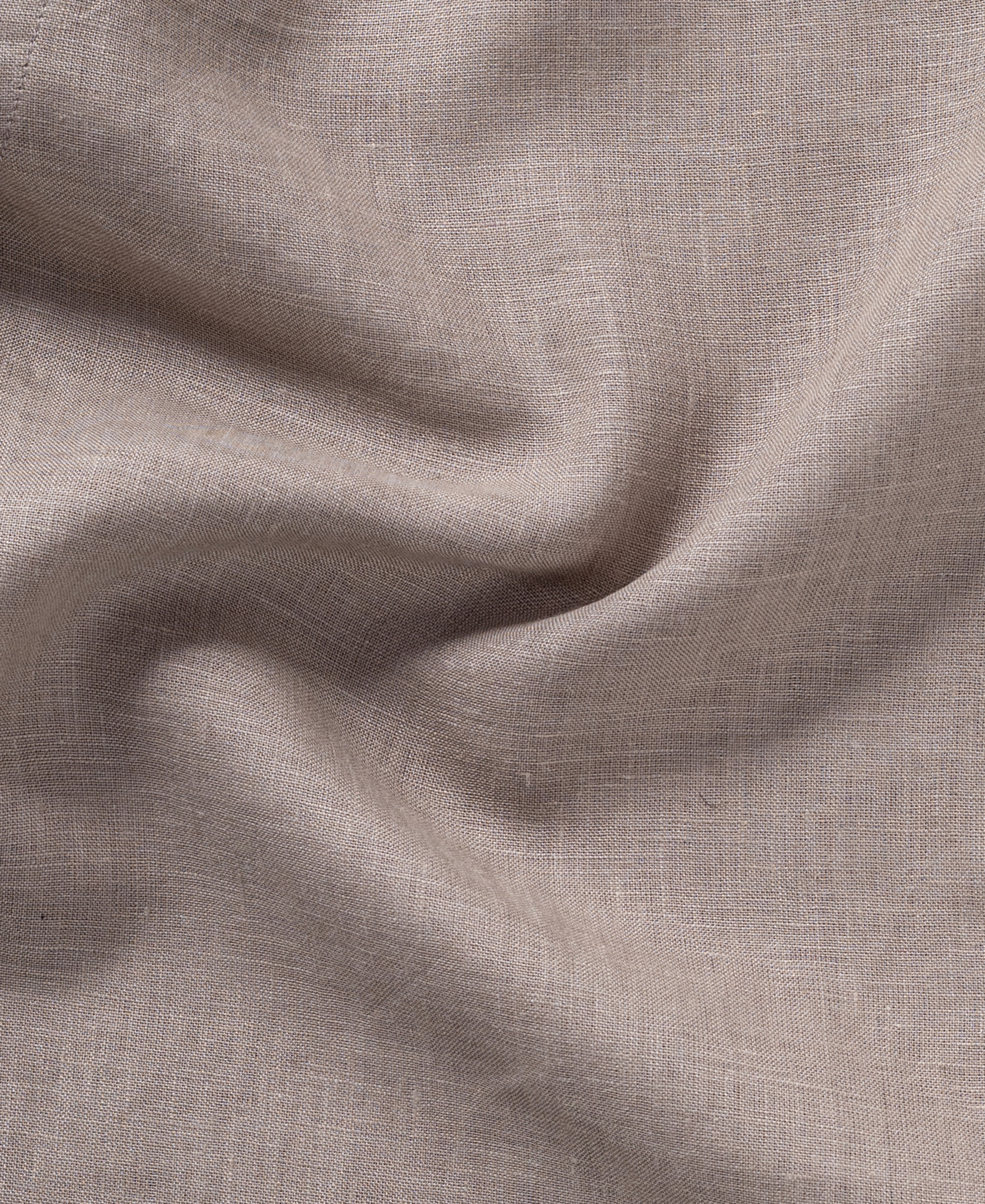 Classic Brown Pure Linen Shirt With Pocket