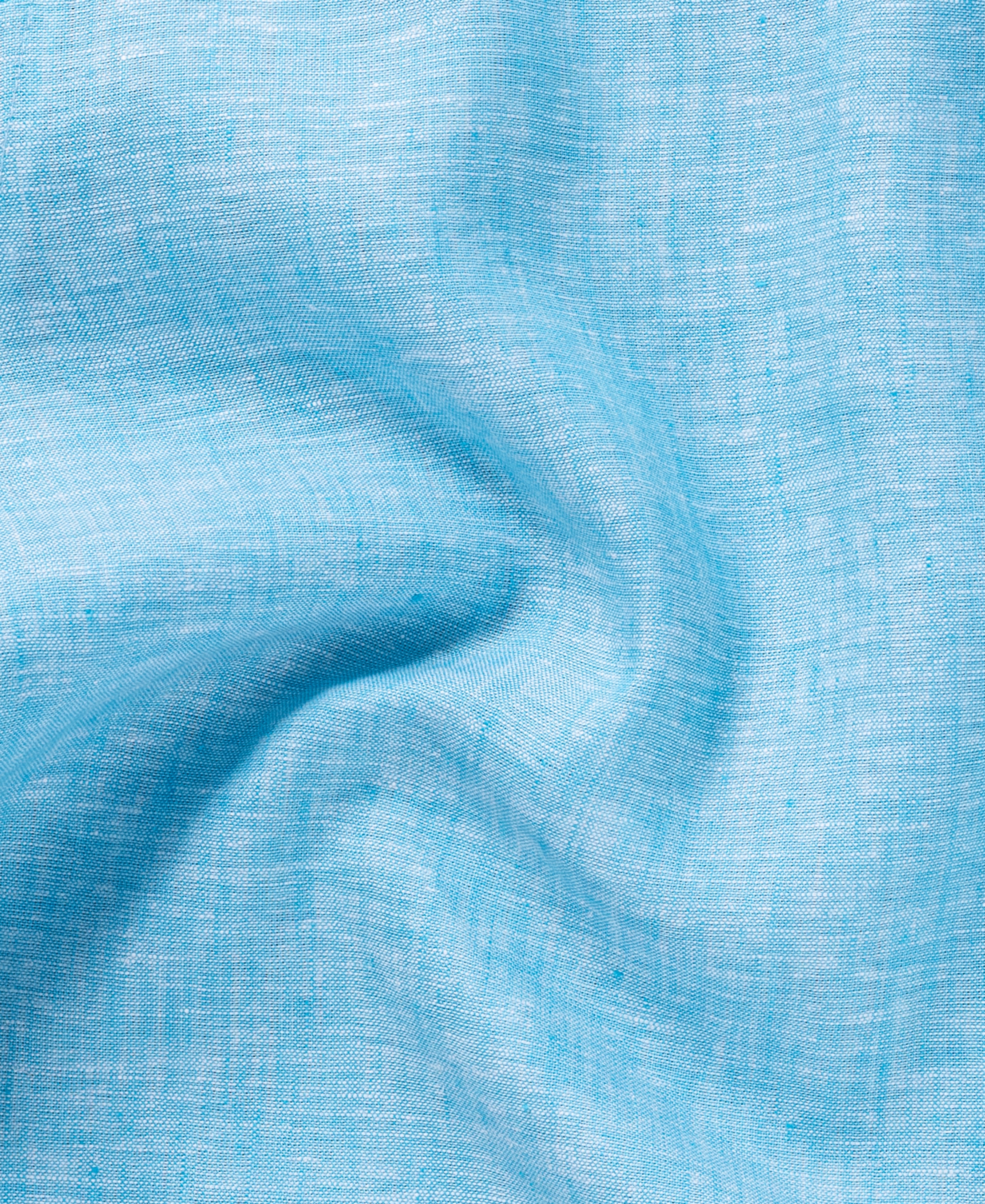 Turquoise Blue Pure Linen Shirt With Long Sleeve