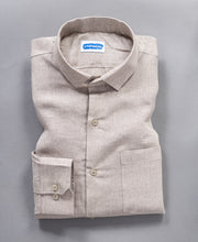 Pure Linen Men Shirt Minimal Style With Front Pocket
