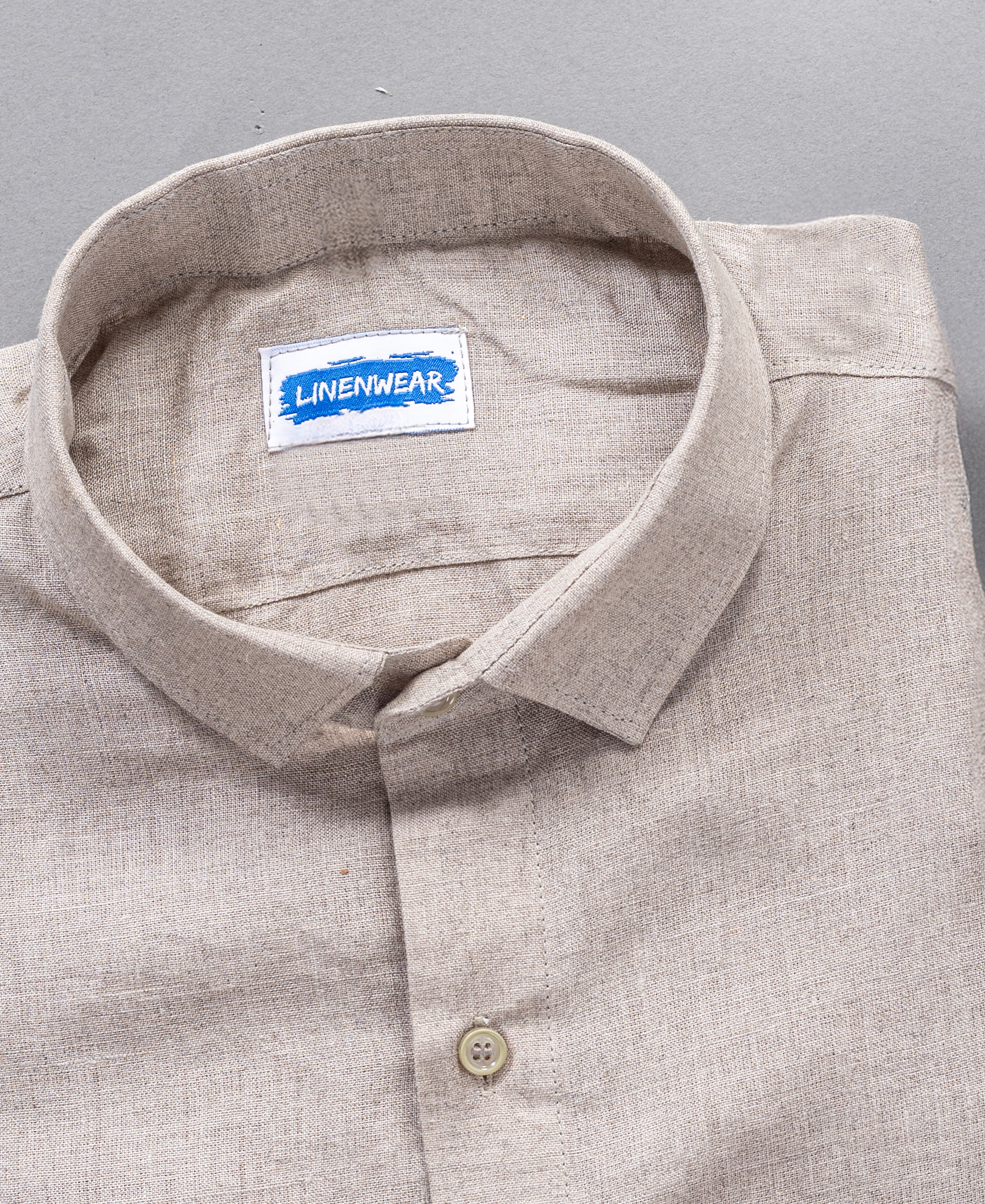 Pure Linen Men Shirt Minimal Style With Front Pocket