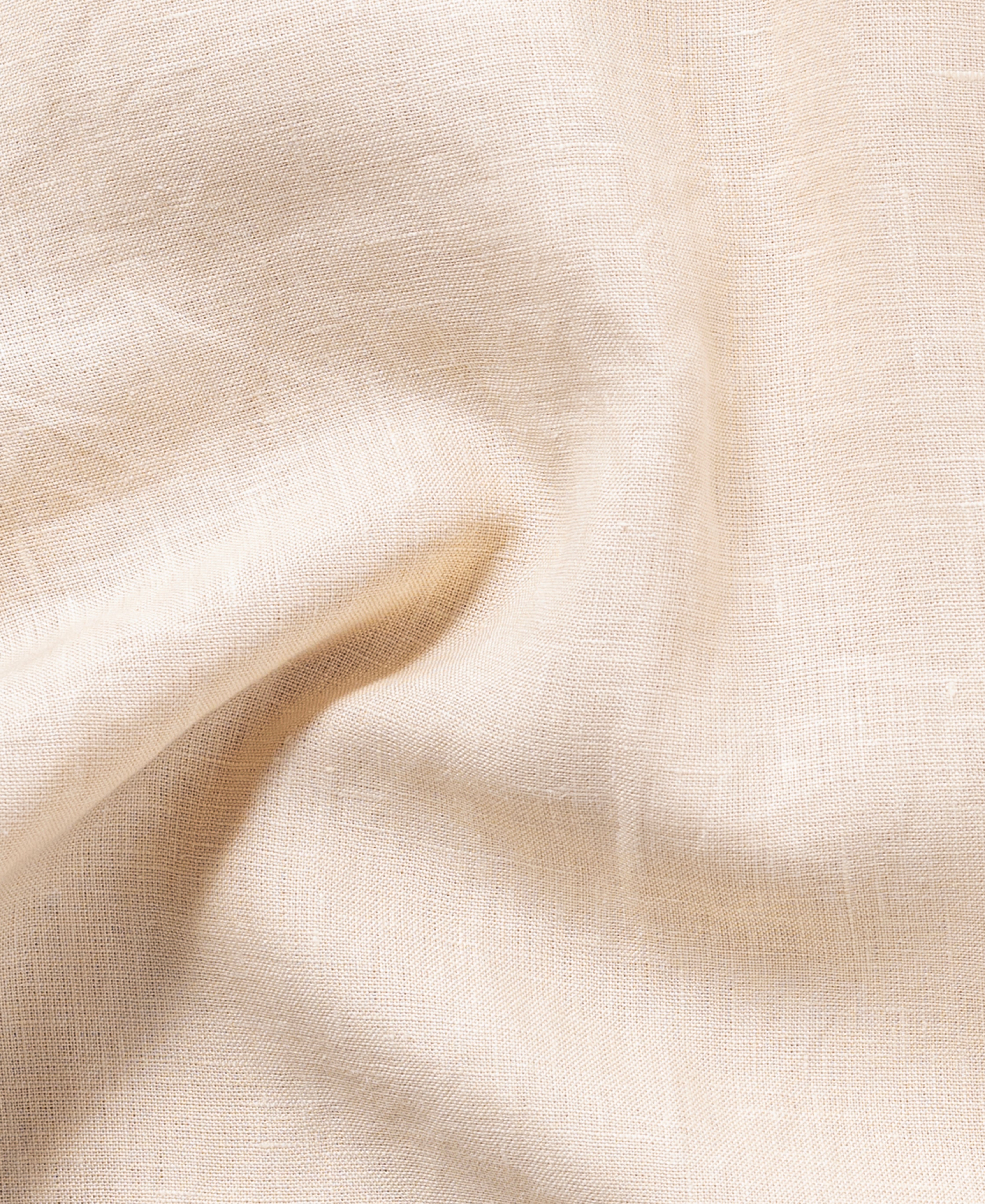 Summer Comfort With Smart Collar Cream Pure Linen Shirt