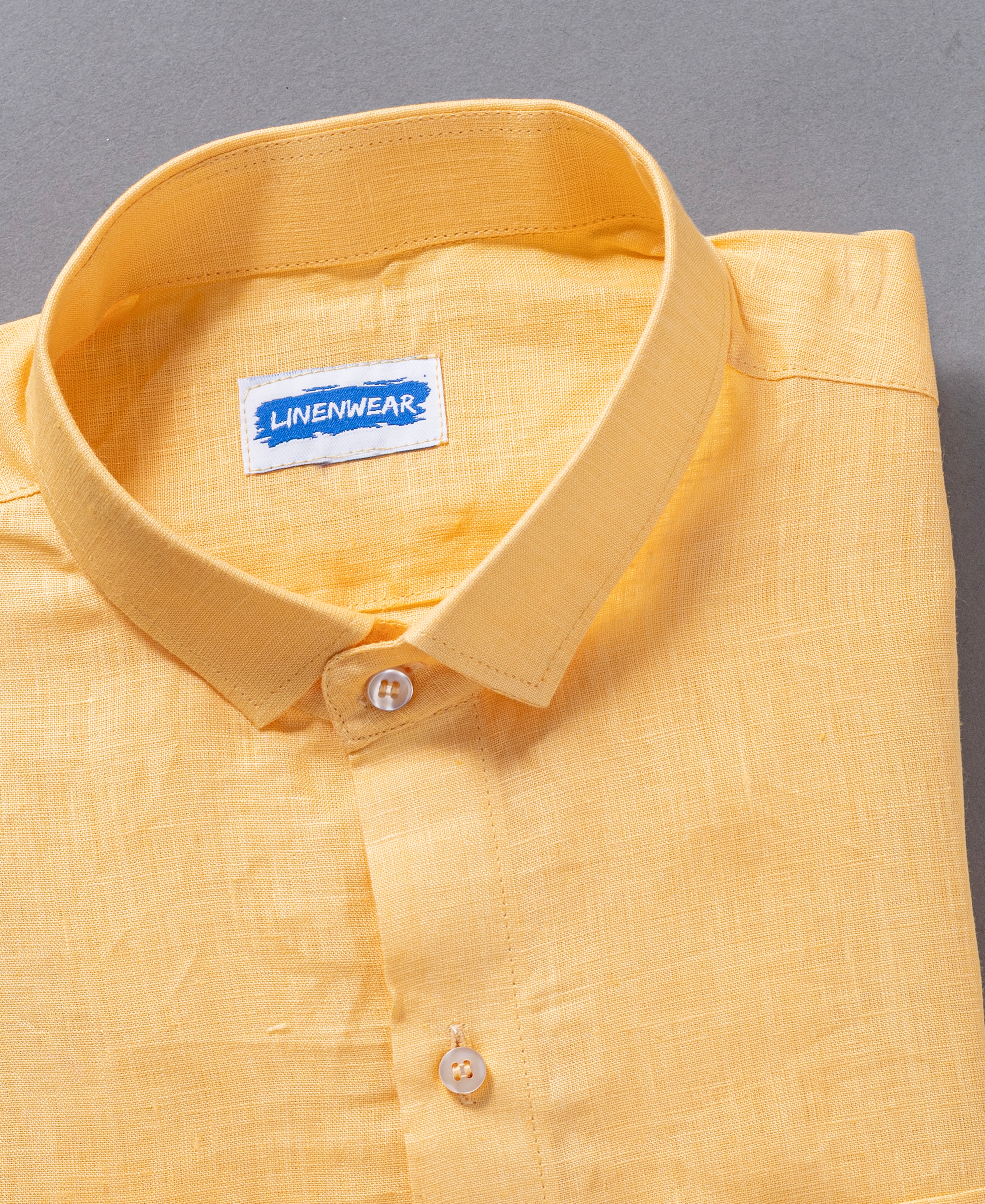 Light Yellow Pure Linen Shirt Festive and Casual Look