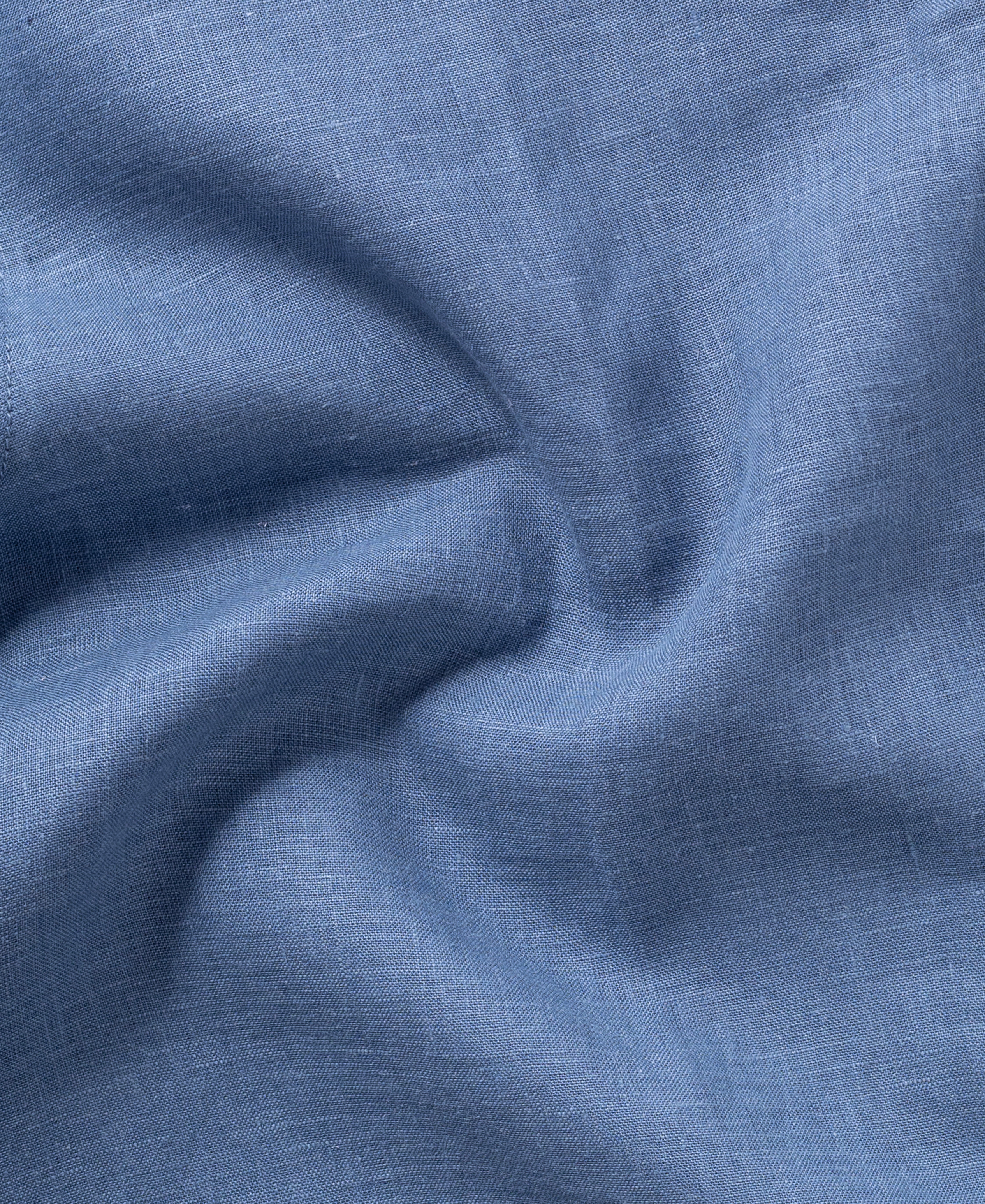 Blue Men's Pure Linen Shirt Everyday Comfort Wear