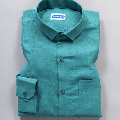 Dark Green Timeless Comfort Pure Linen Casual Shirt