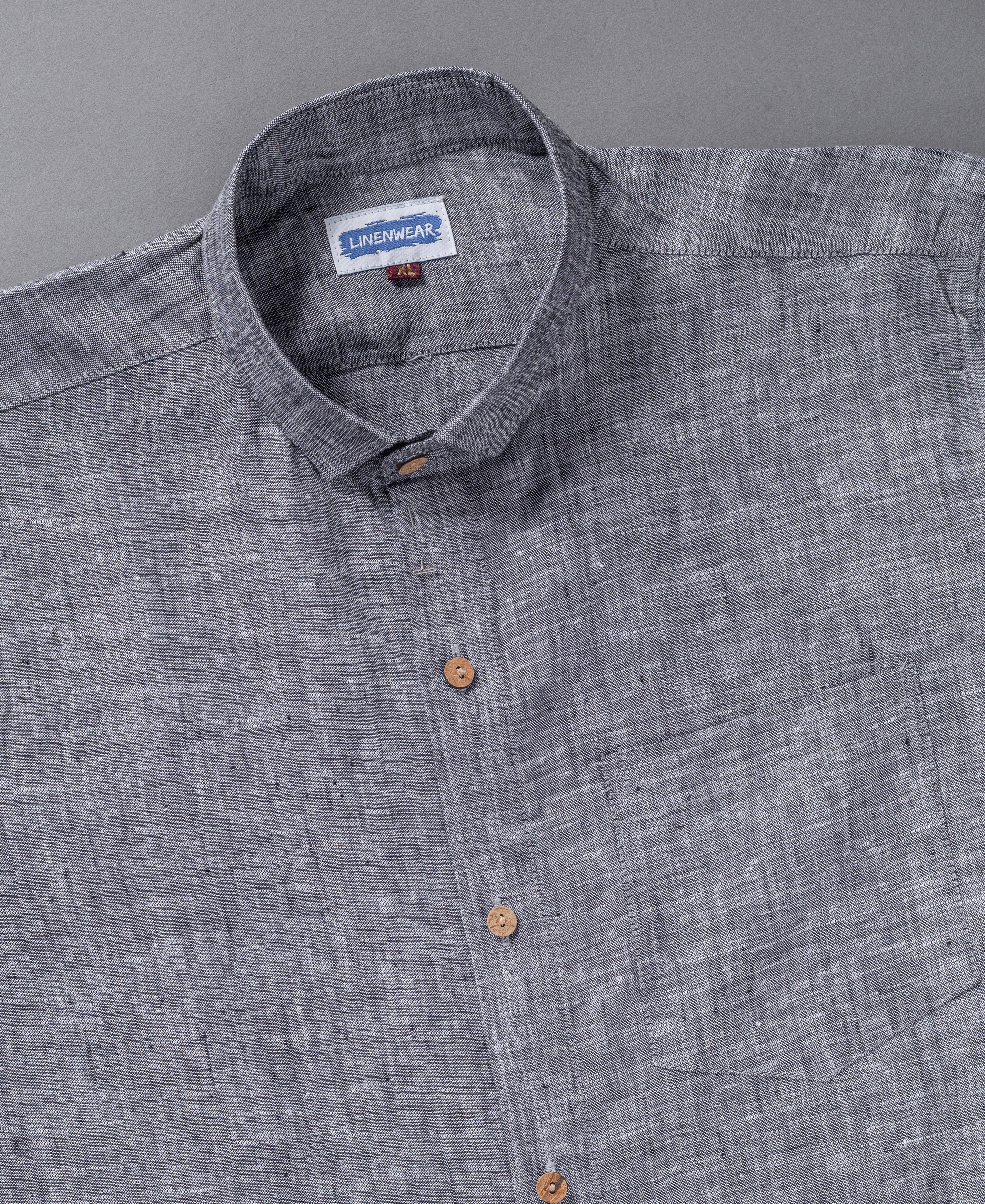 Everyday Wear Soft Pure Linen Charcoal Grey Shirt