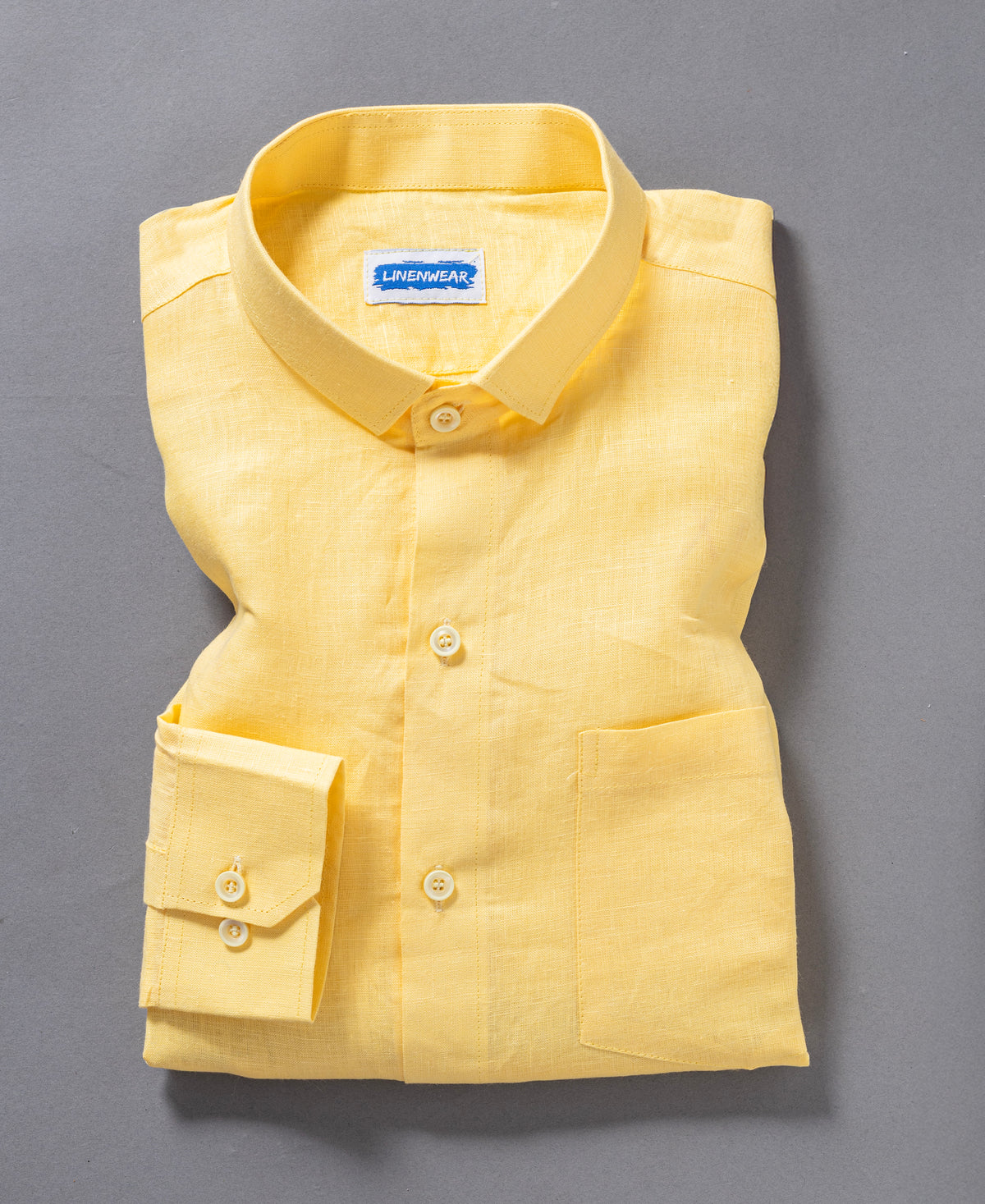 Bright Yellow Pure Linen 60 LEA Shirt