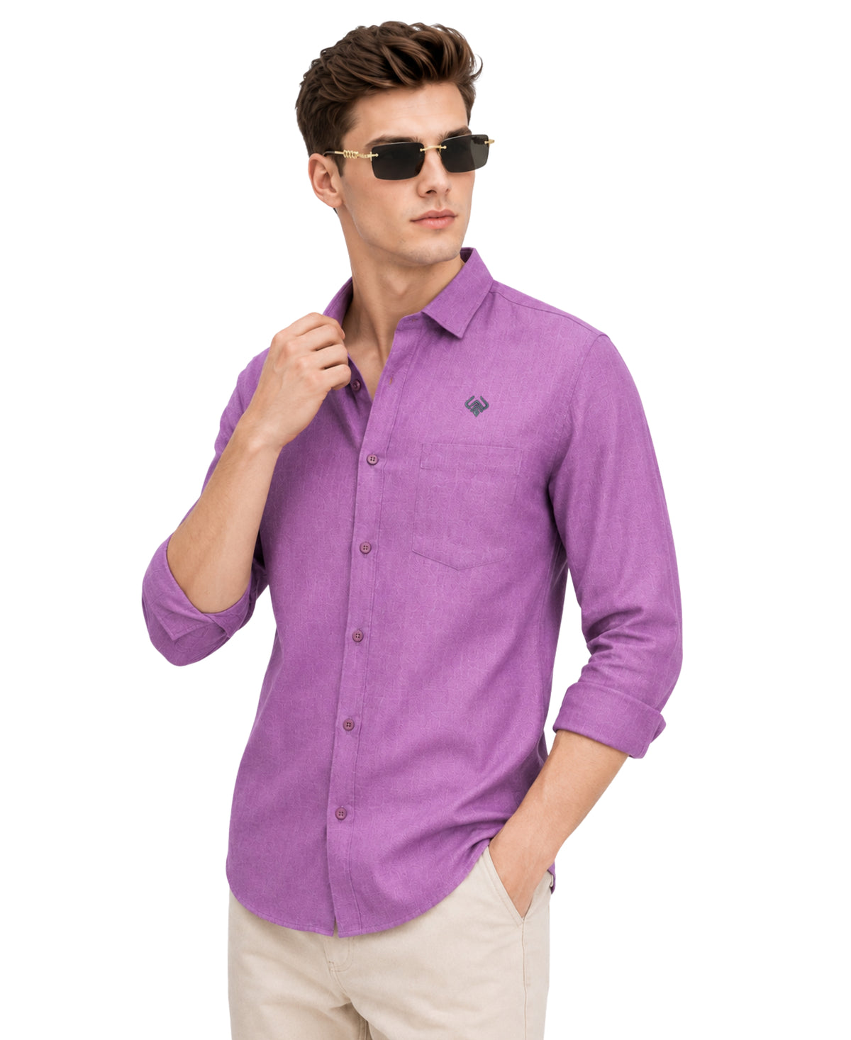 Purple Pure Linen 60 LEA Shirt