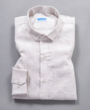 Off White Mens Pure Linen Shirt Soft Fabric Natural Classic Look
