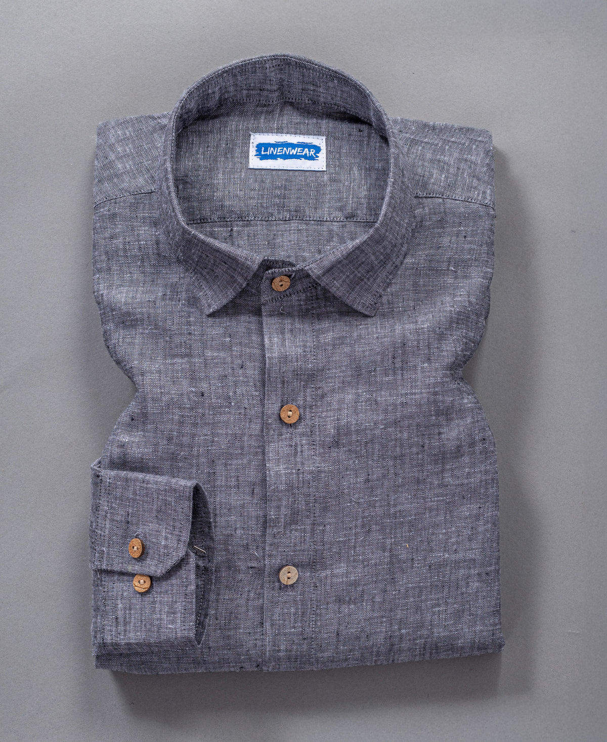 Dark Grey Pure Linen 60 LEA Shirt