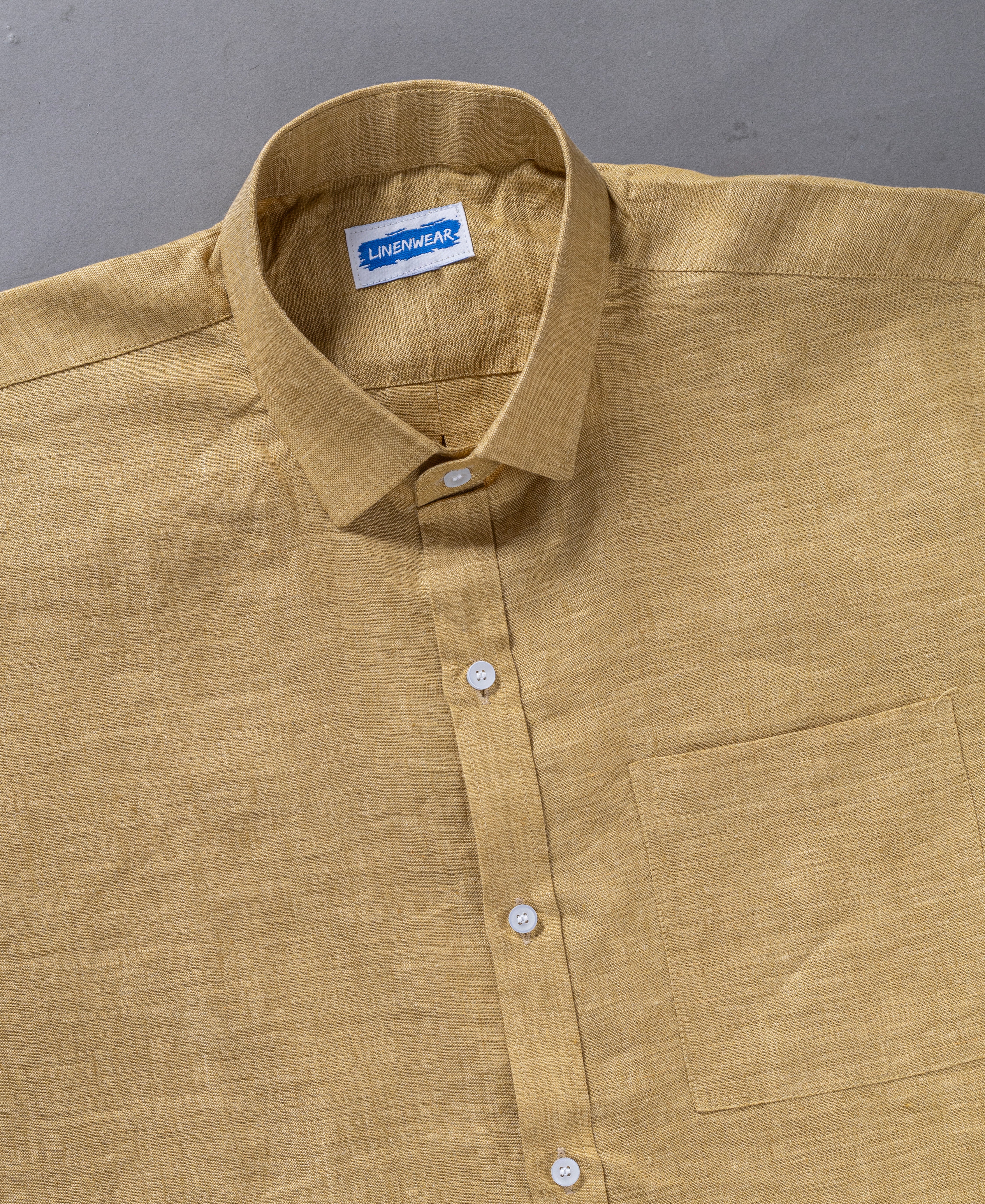 Mustard Linen Shirt Premium Soft Summer Fabric
