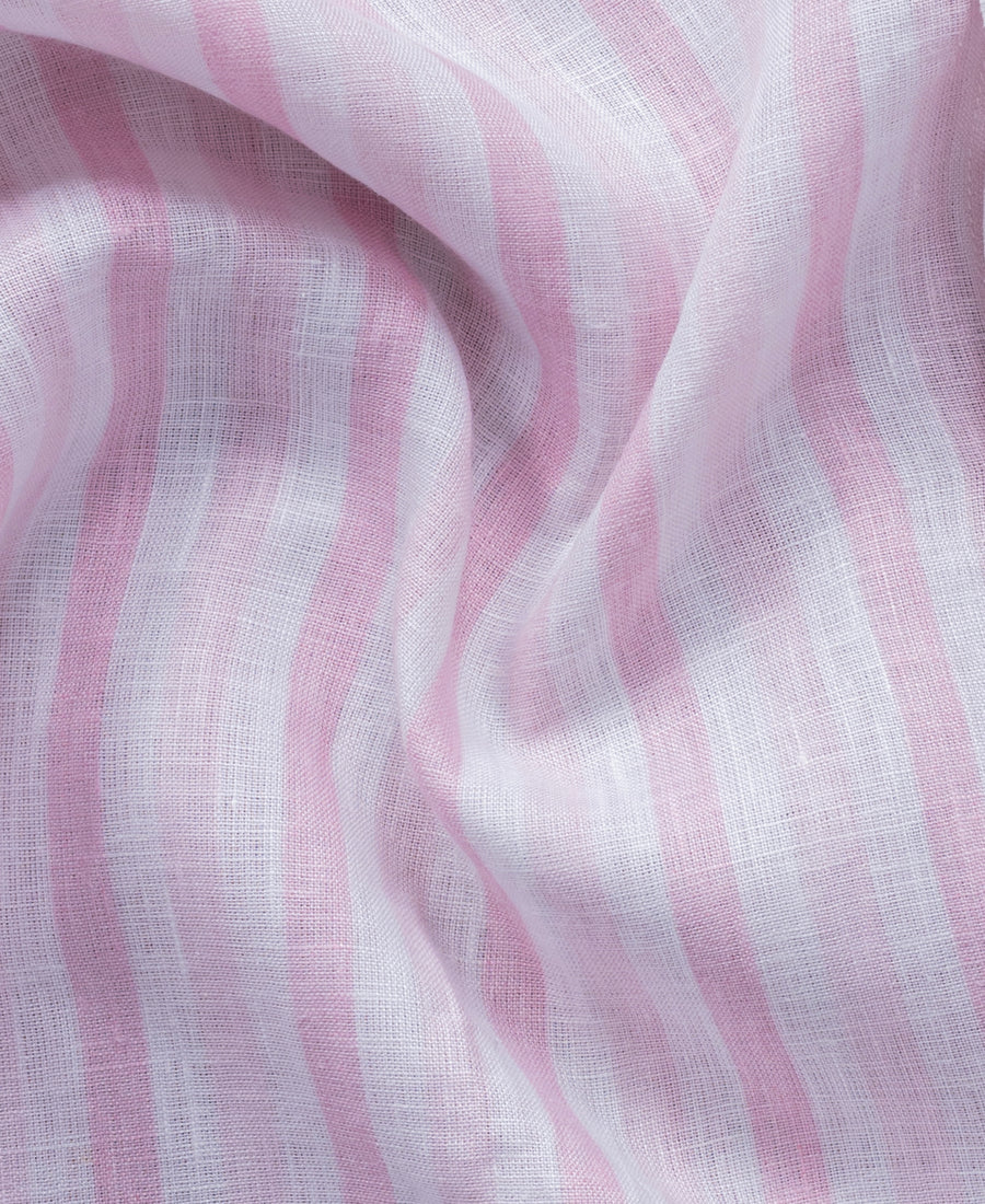 Pink Striped Pure Linen 60 LEA Shirt
