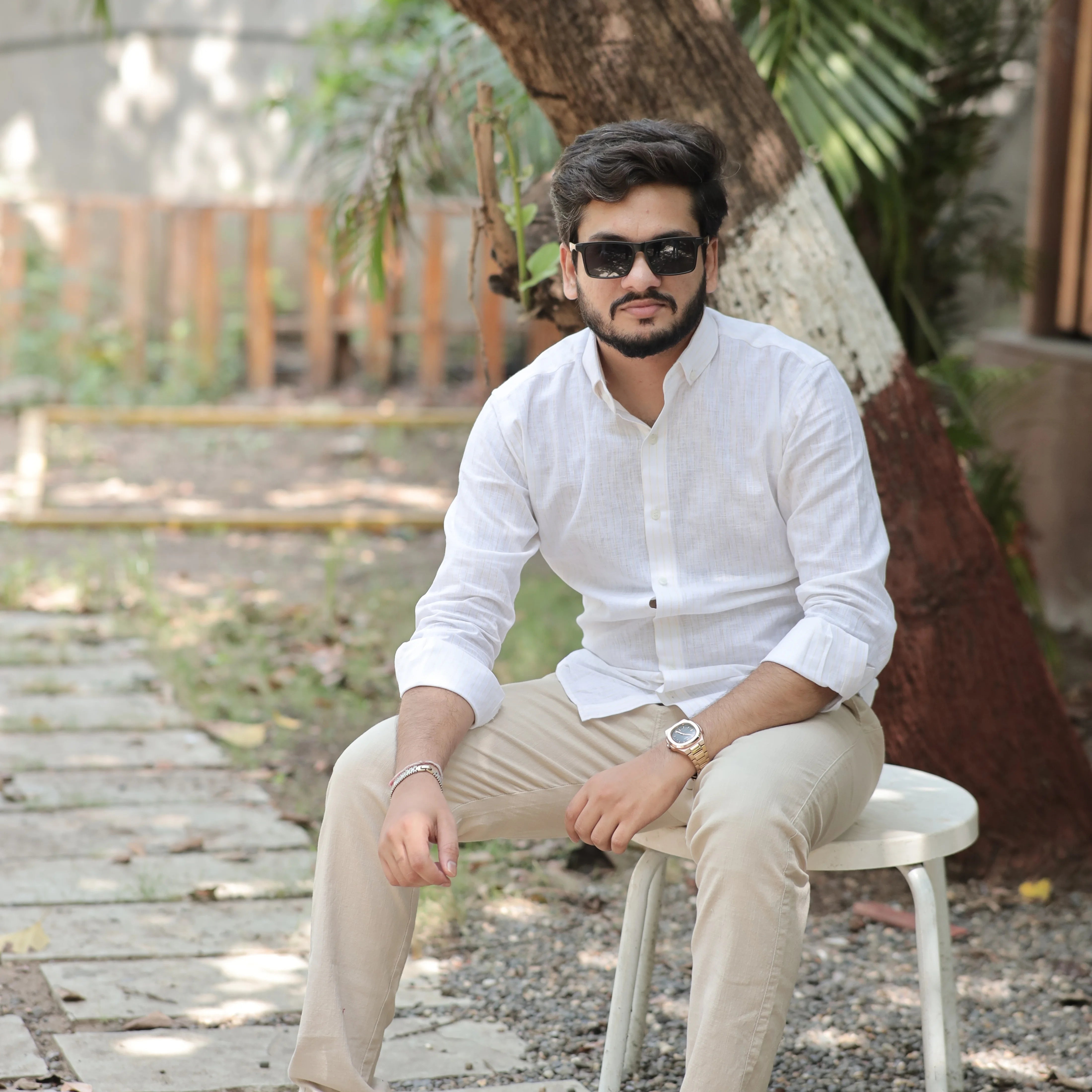 White Cotton Linen Button Down Shirt for Men – Casual & Office Wear