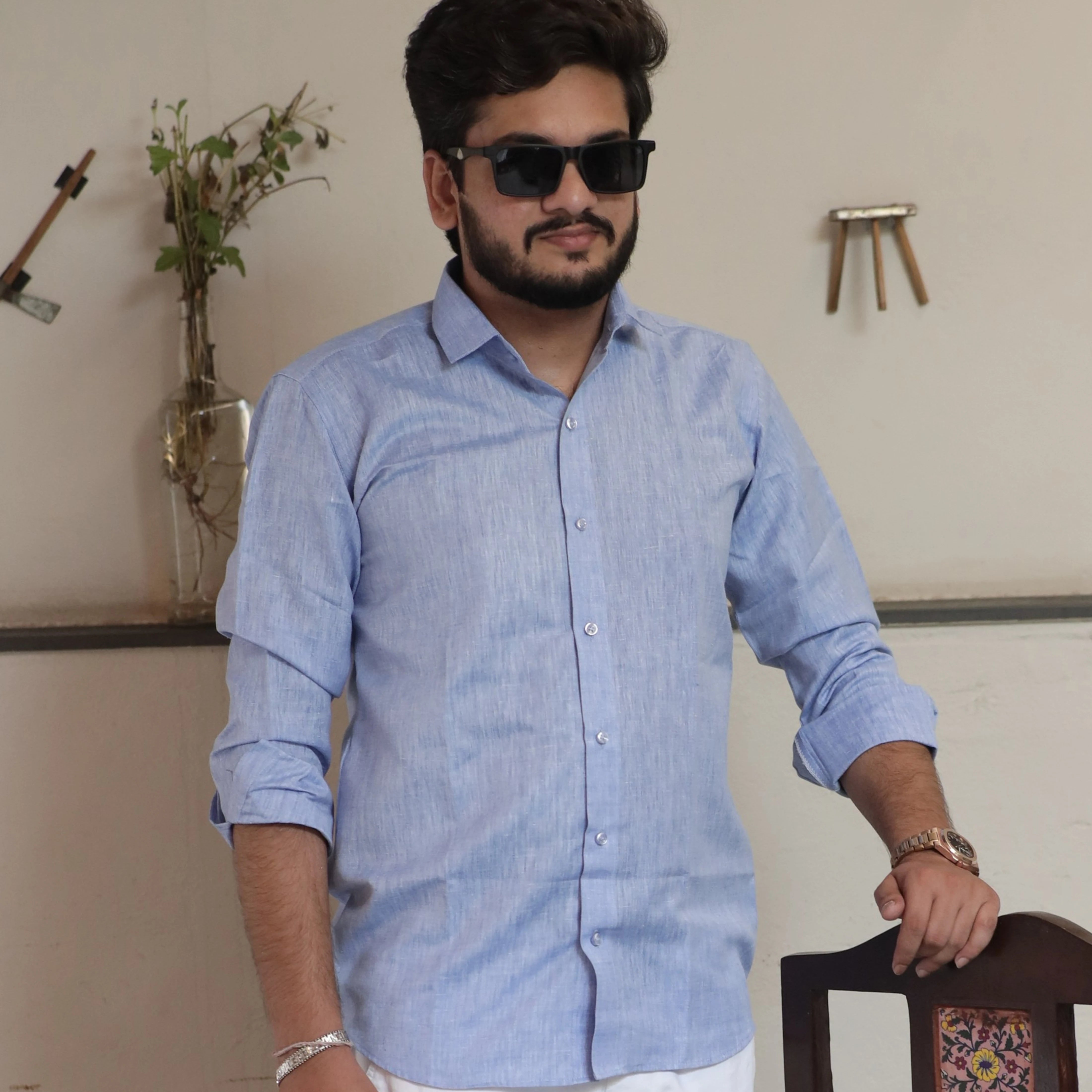 Light Blue Linen Shirt