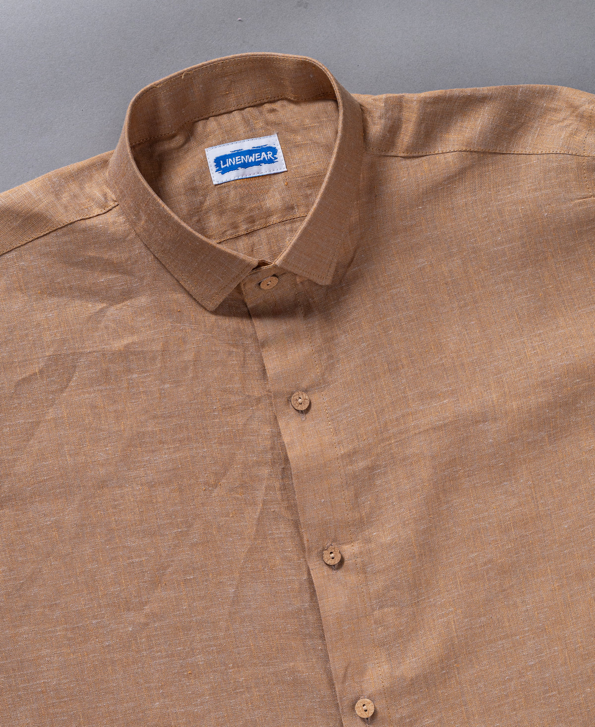 Earthy Tan Pure Linen Shirt