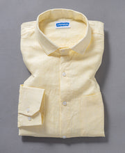 Full Sleeve Pure Linen Shirt – Light Yellow Everyday Essential