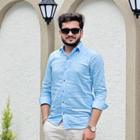 Cotton Linen Full Sleeve Slim Fit Shirt – Cool & Comfortable Summer Wear