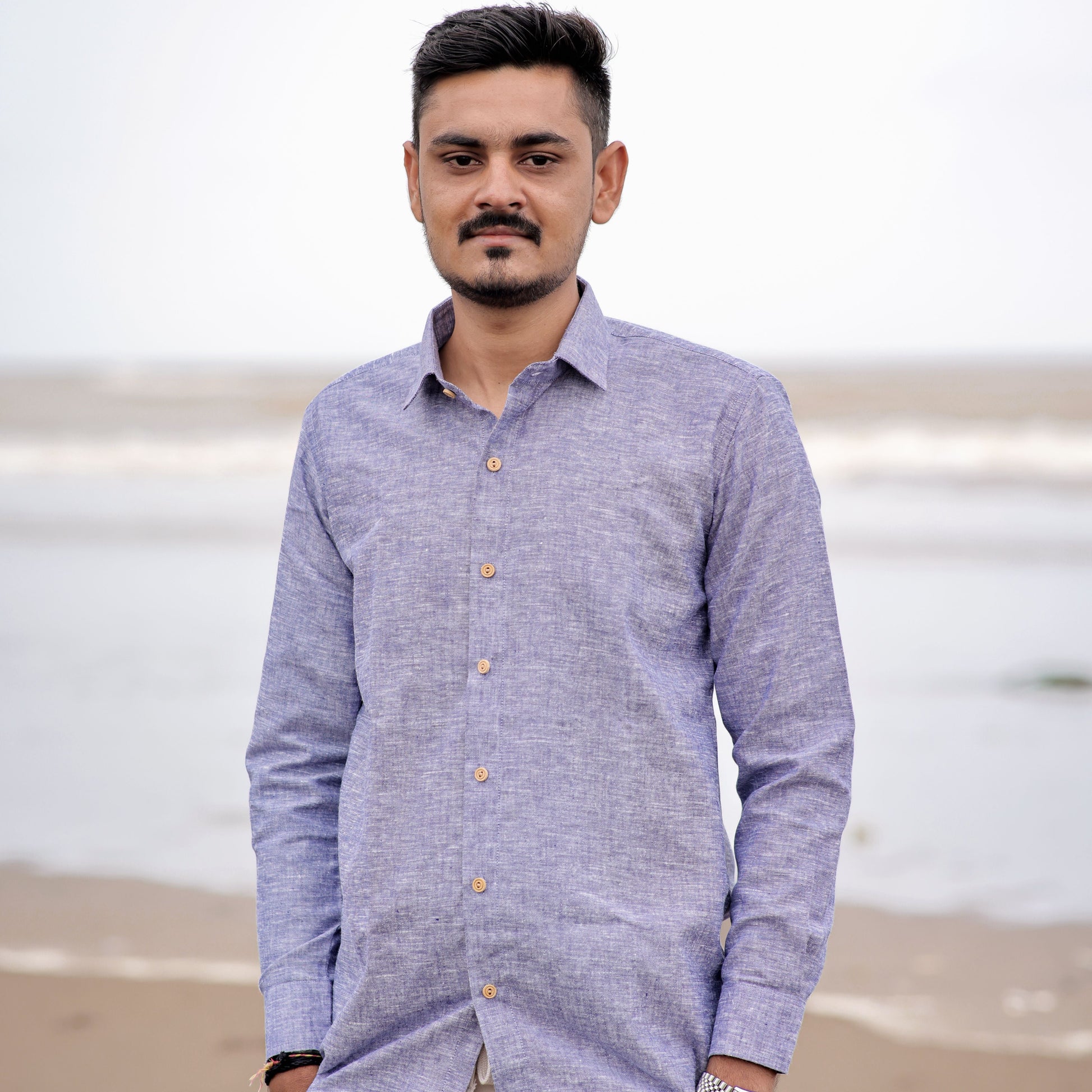 Lavender Haze Full Sleeve Soft Pure Linen Shirt