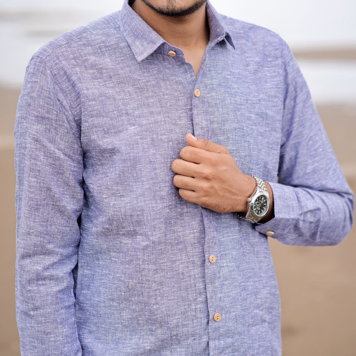 lavender linen shirt