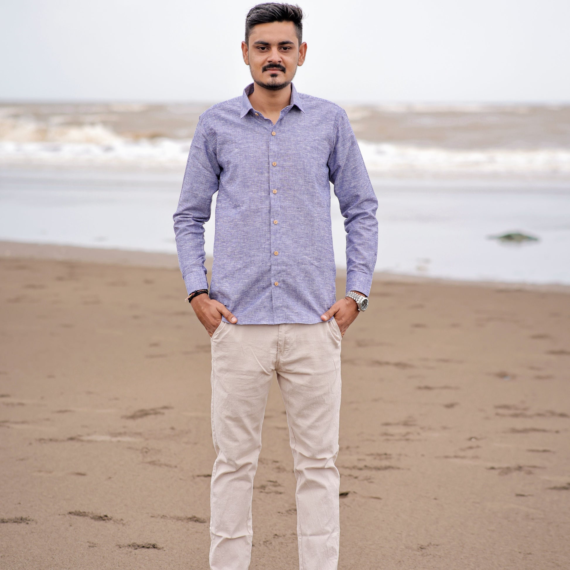 Lavender Haze Full Sleeve Soft Pure Linen Shirt