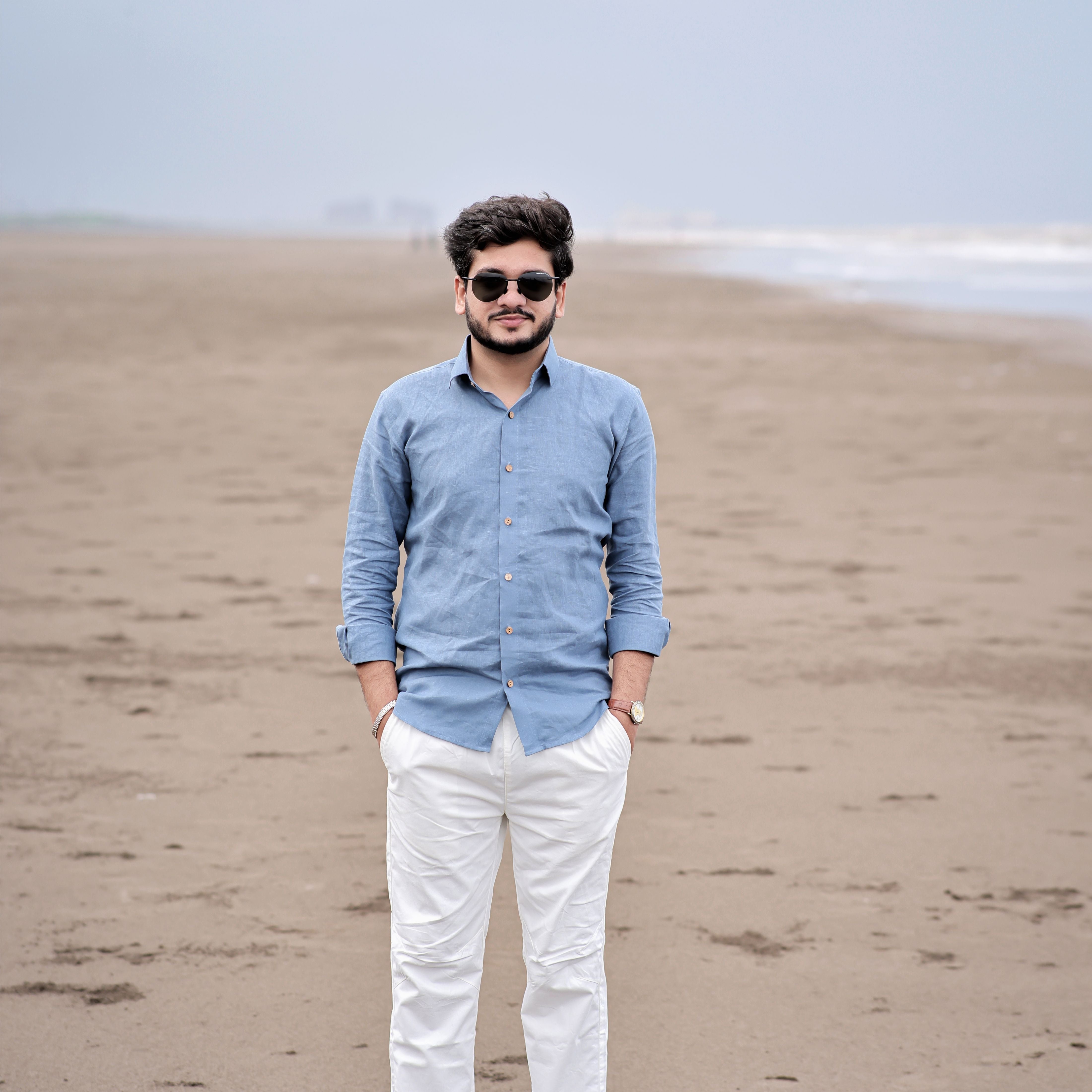 blue shirt for men