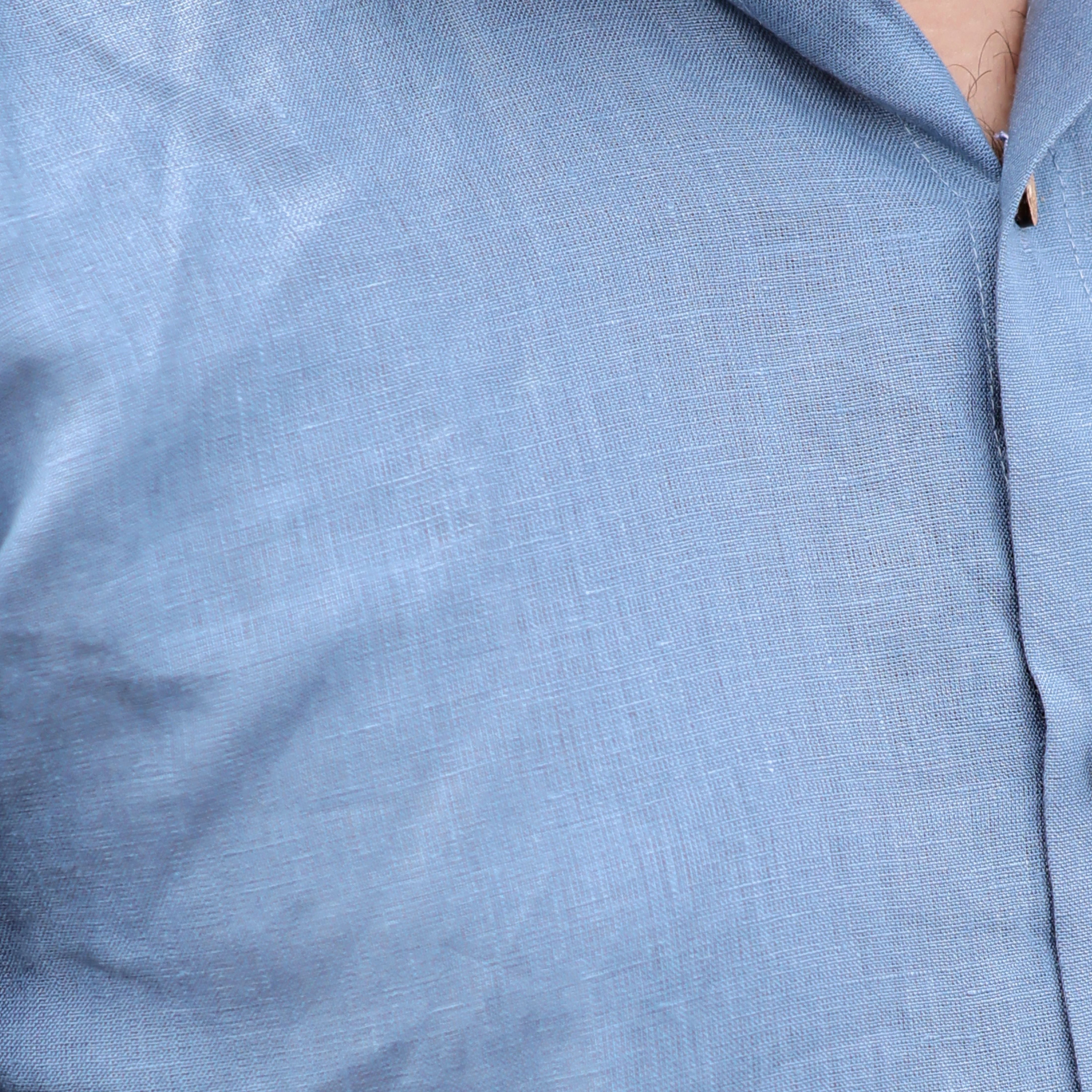Pure Linen Stylish Everyday Denim Blue Shirt for Men