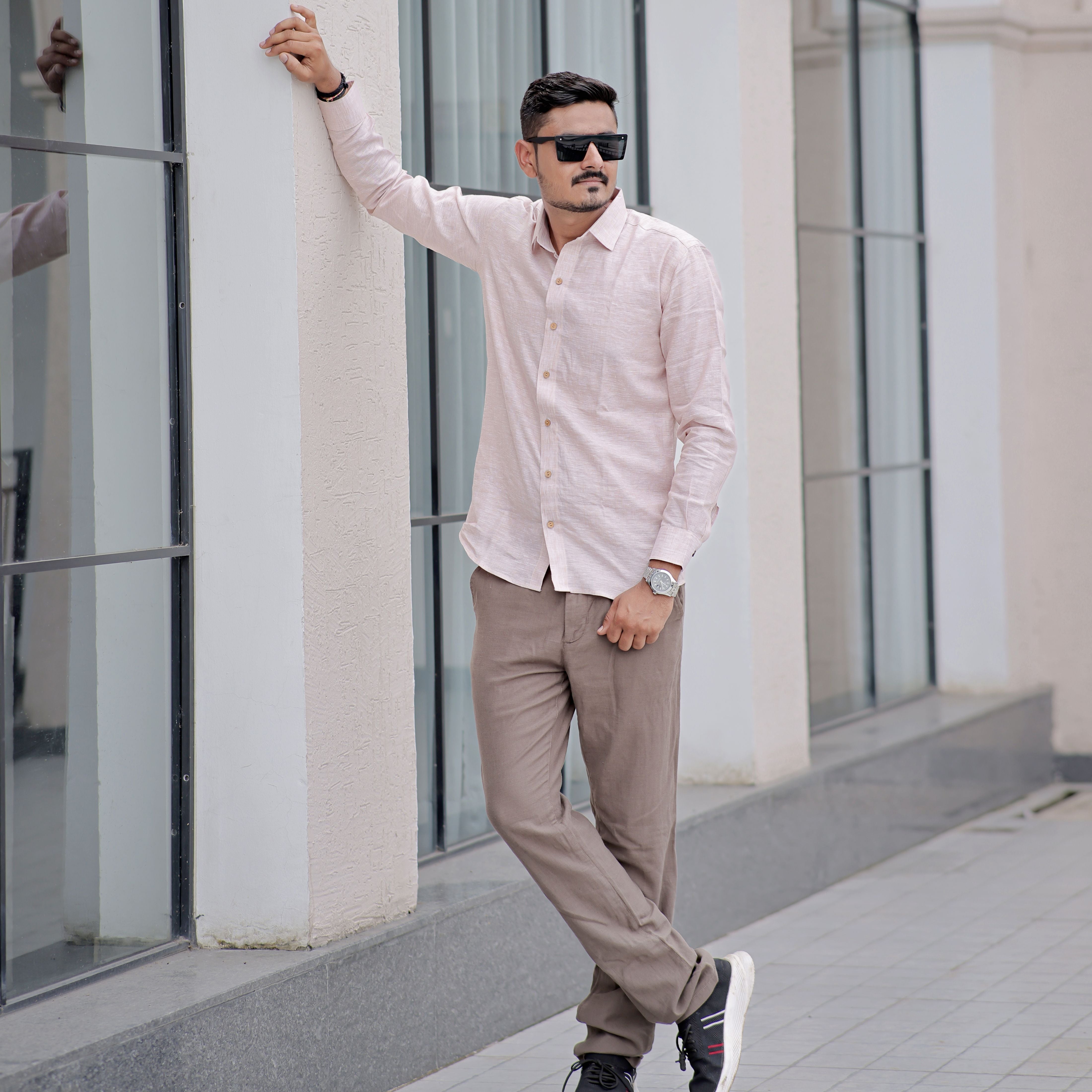 wooden button shirt for men