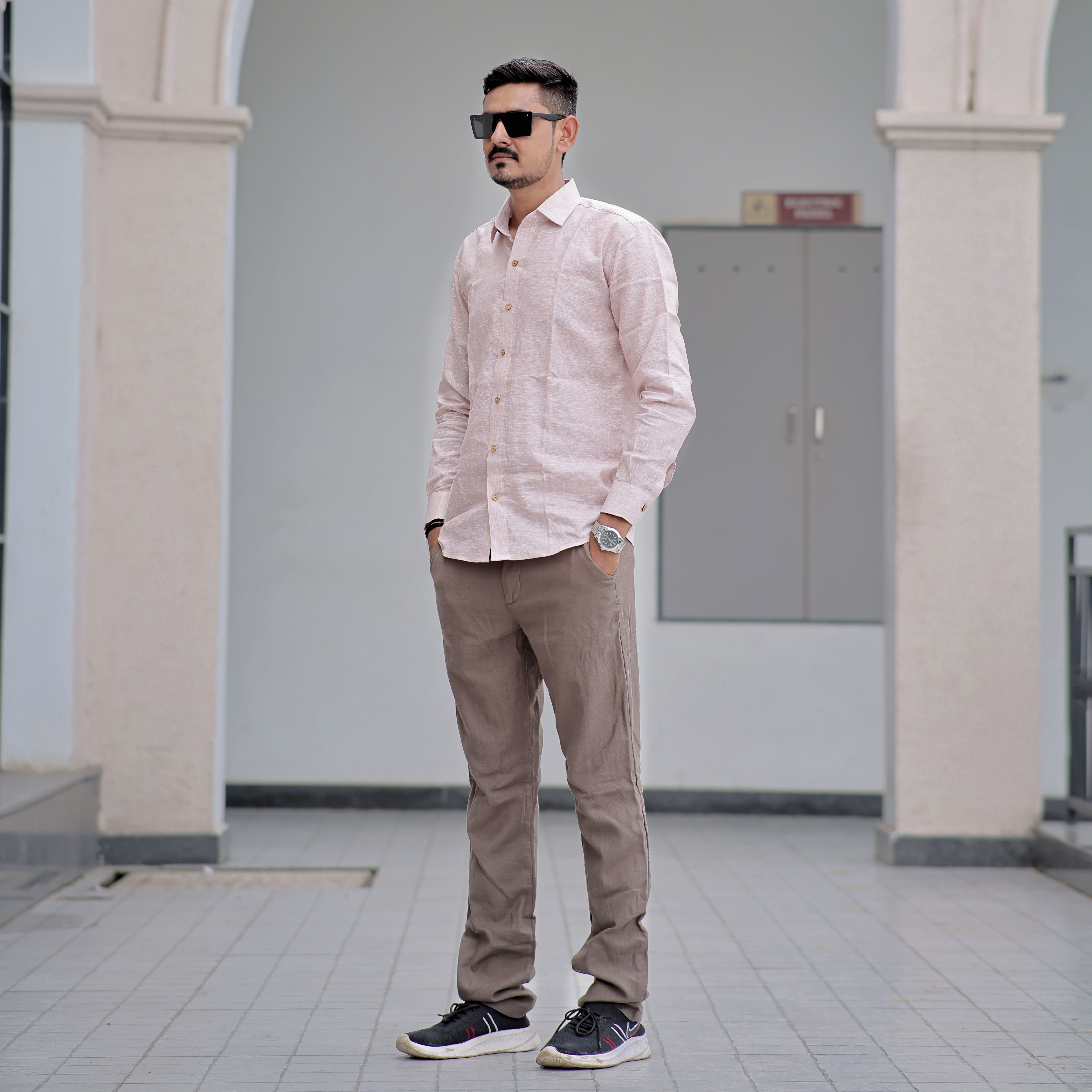 smart linen shirt for men